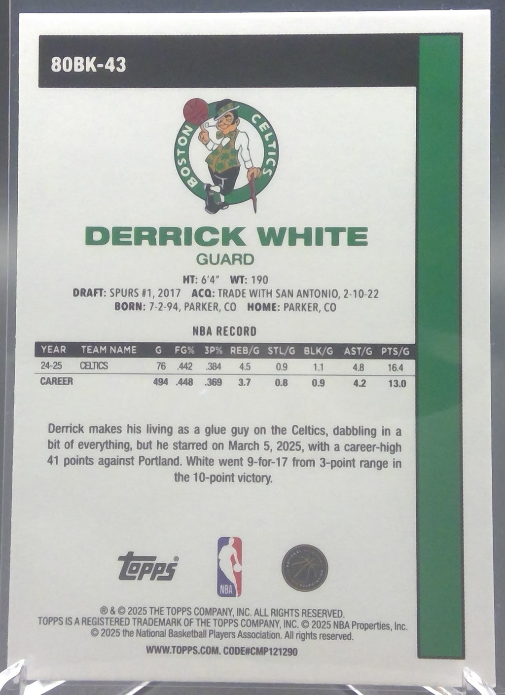 Derrick White #80BK-43
