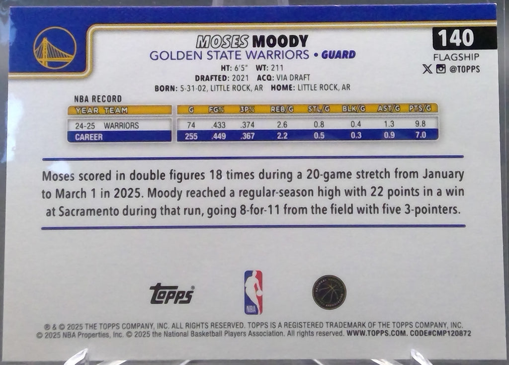 Moses Moody #140
