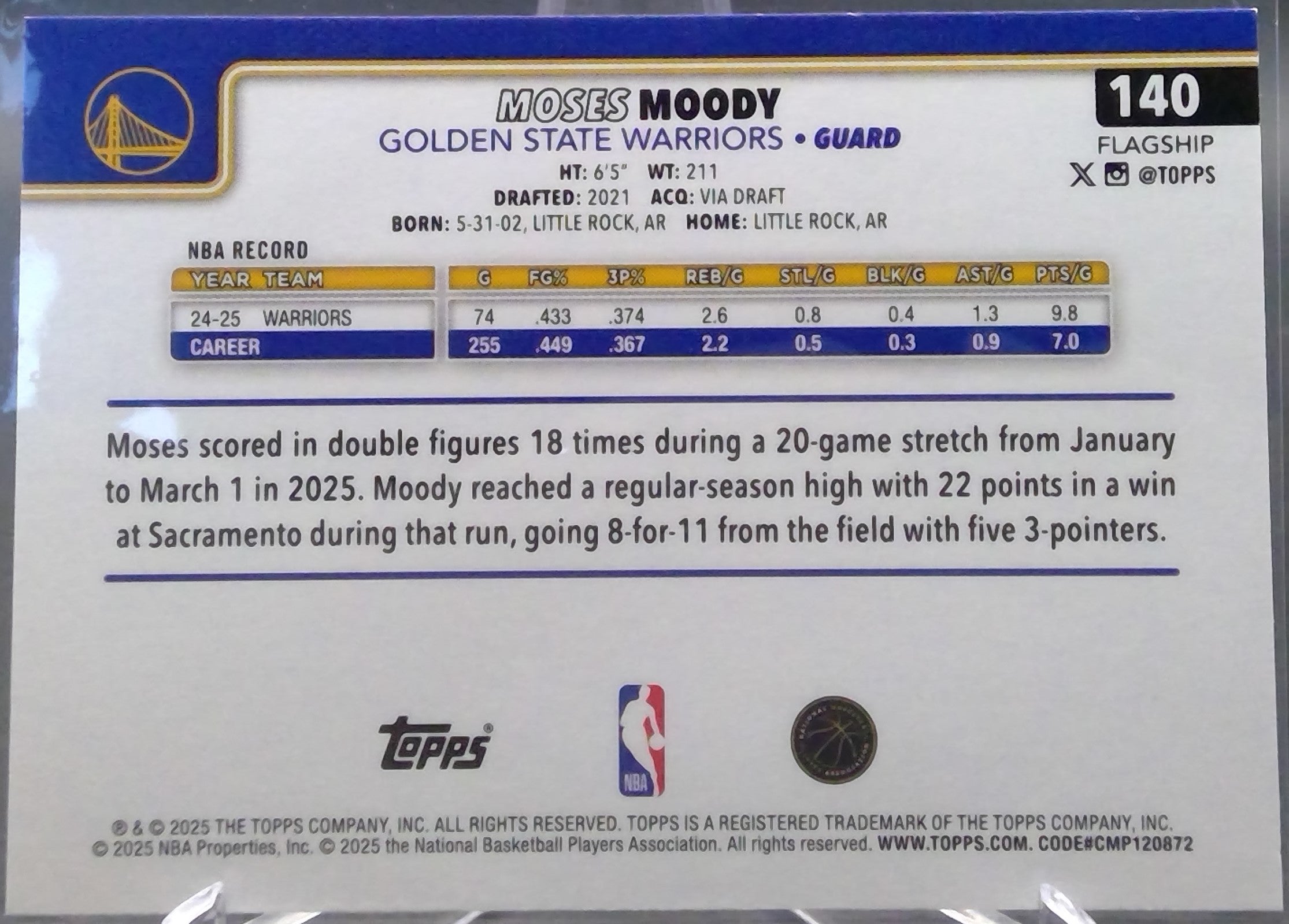 Moses Moody #140
