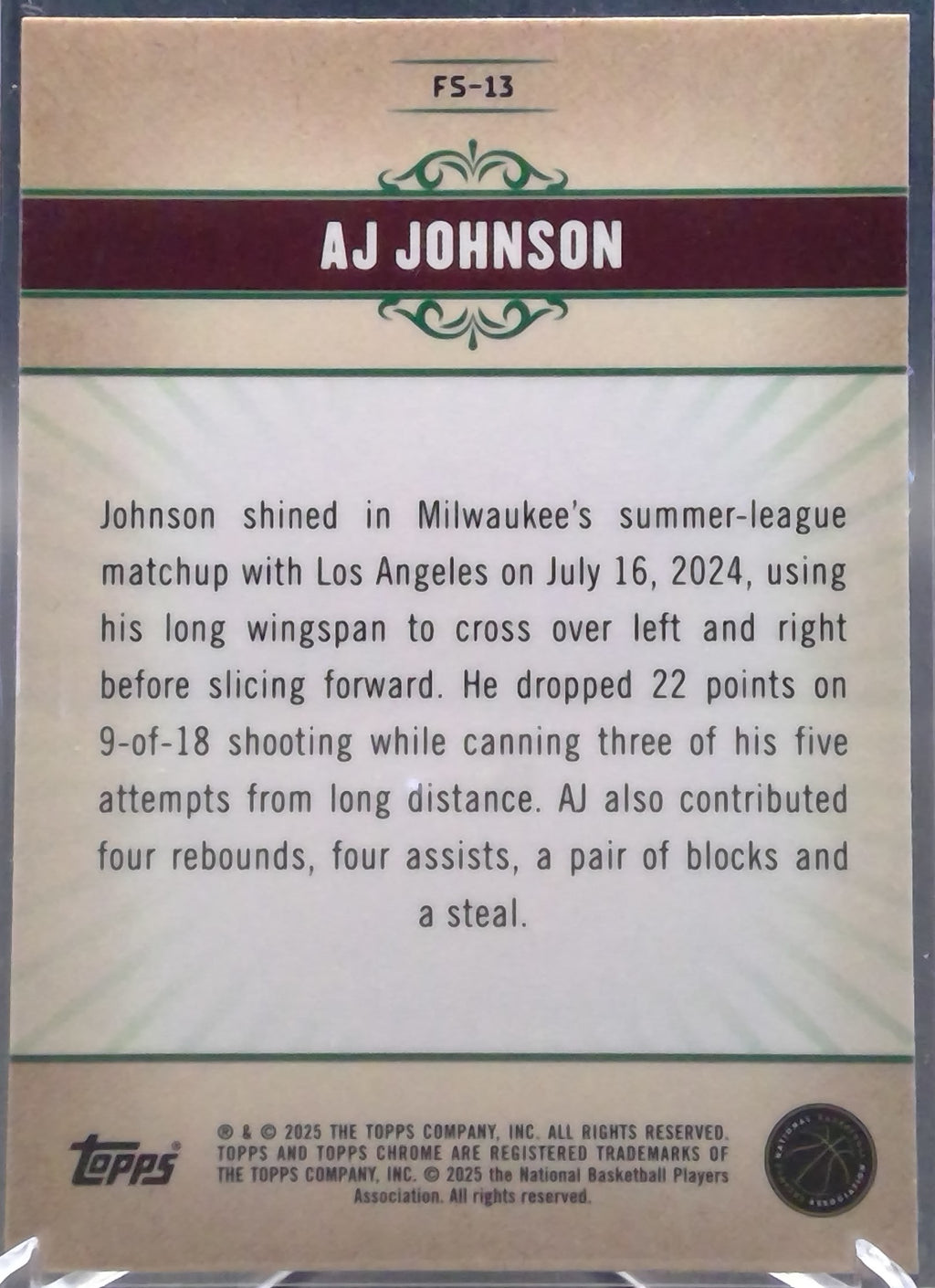 AJ Johnson #FS-13