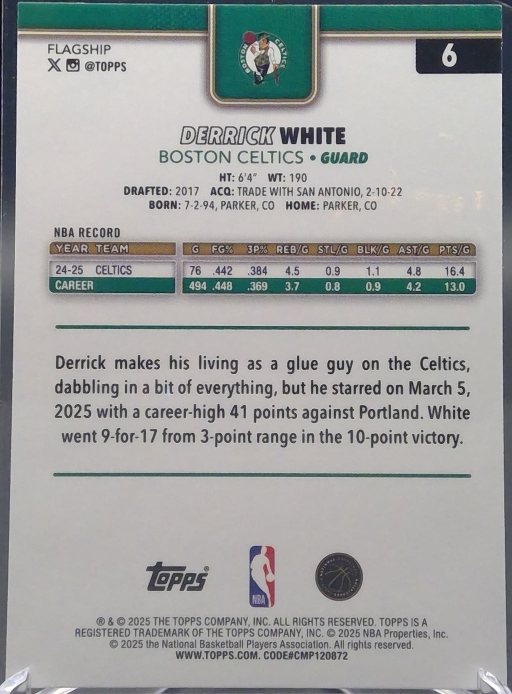 Derrick White #6