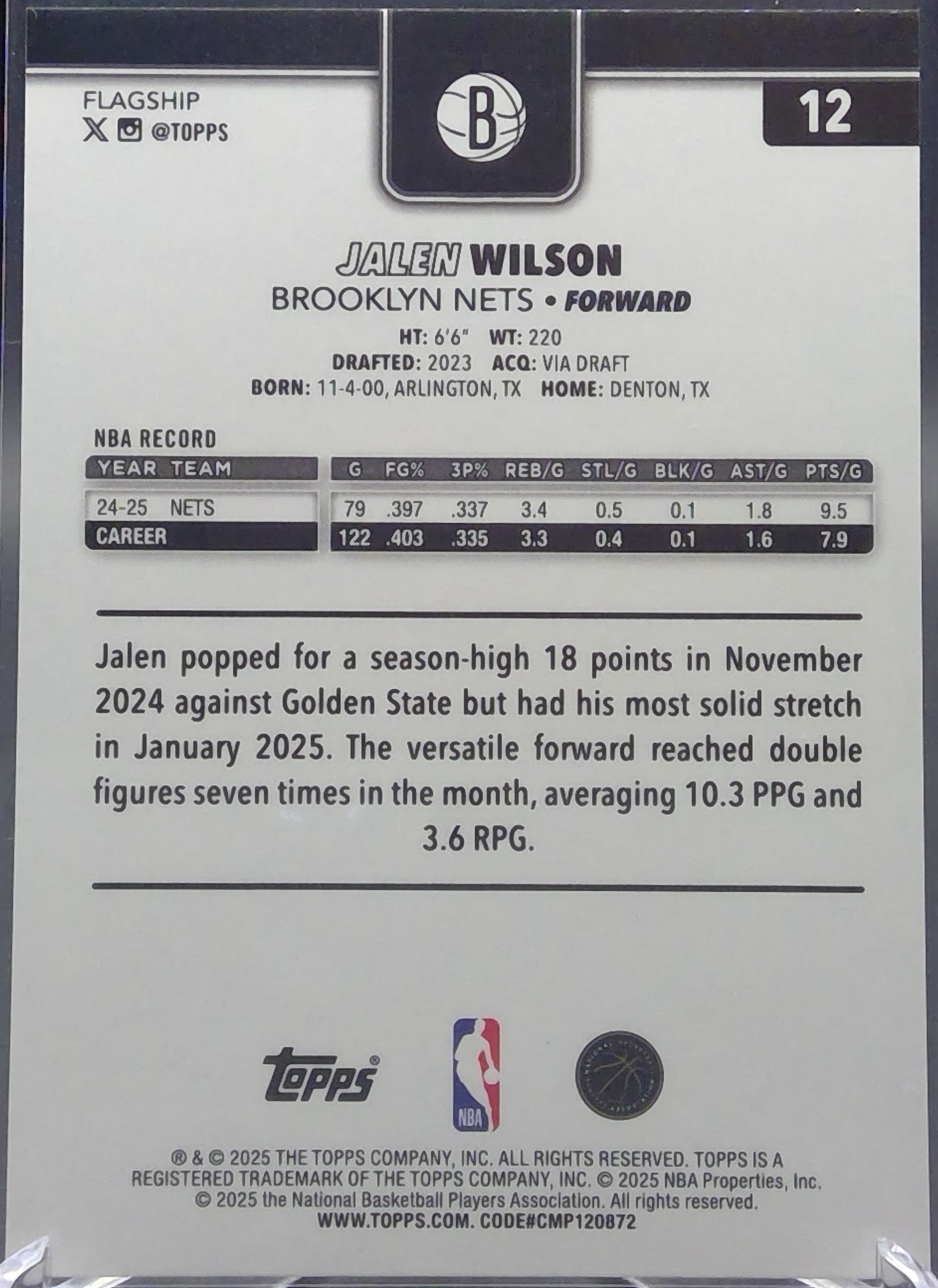 Jalen Wilson #12