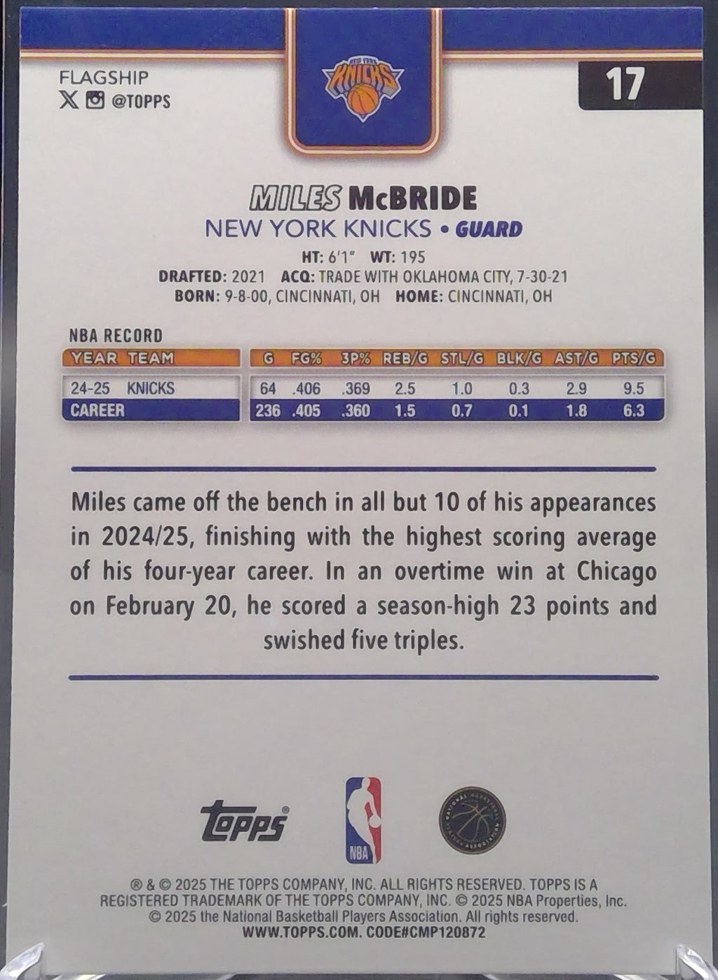 Miles McBride #17