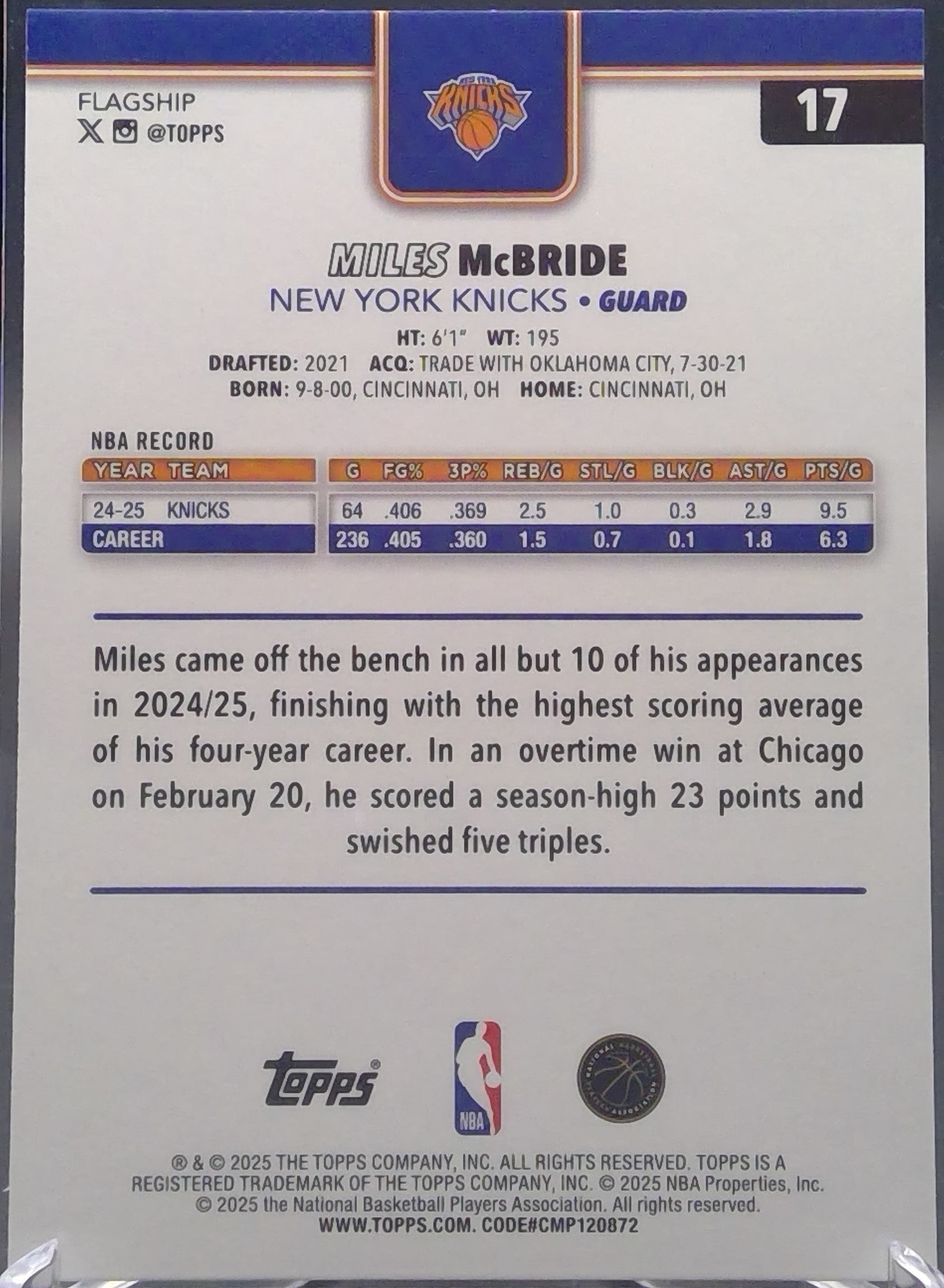 Miles McBride #17
