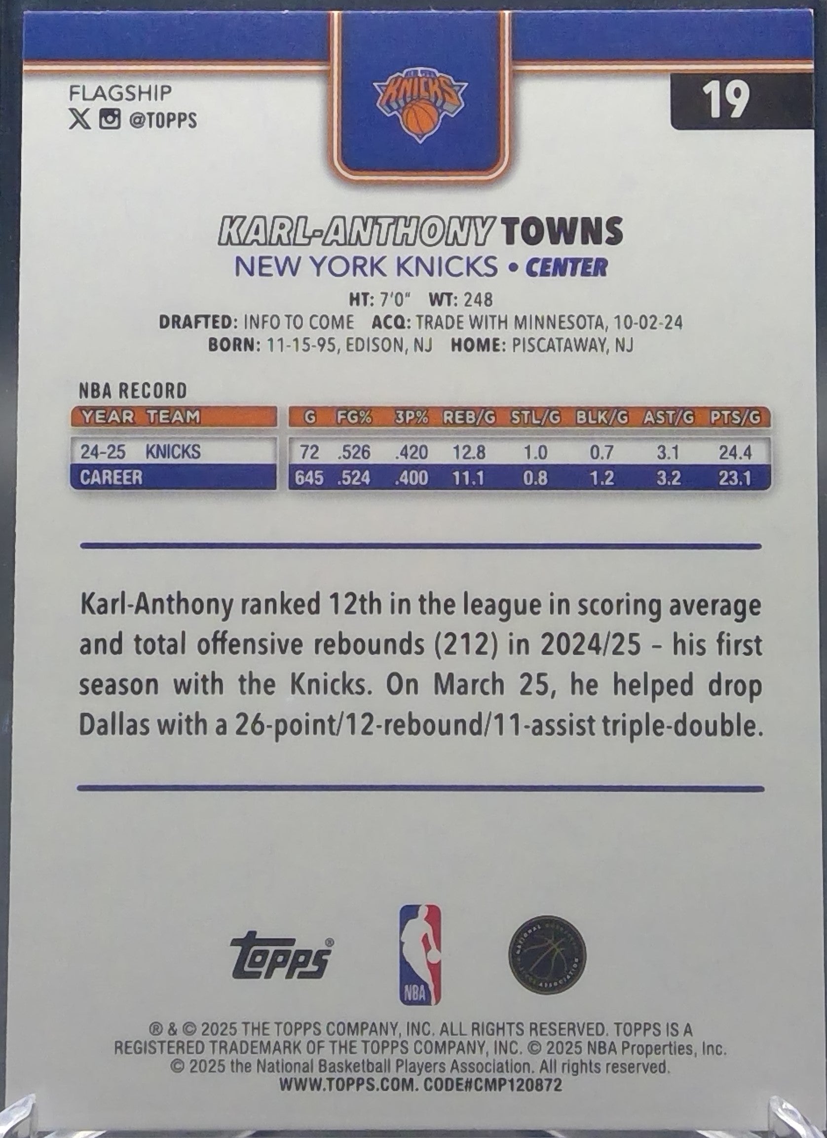 Karl-Anthony Towns #19