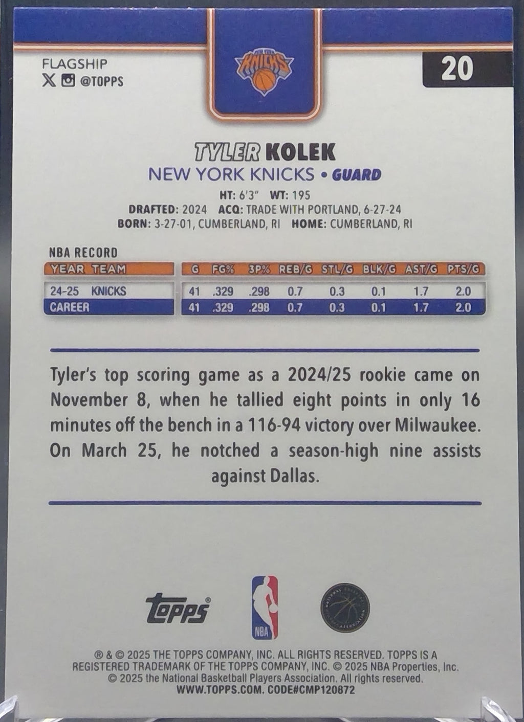 Tyler Kolek #20
