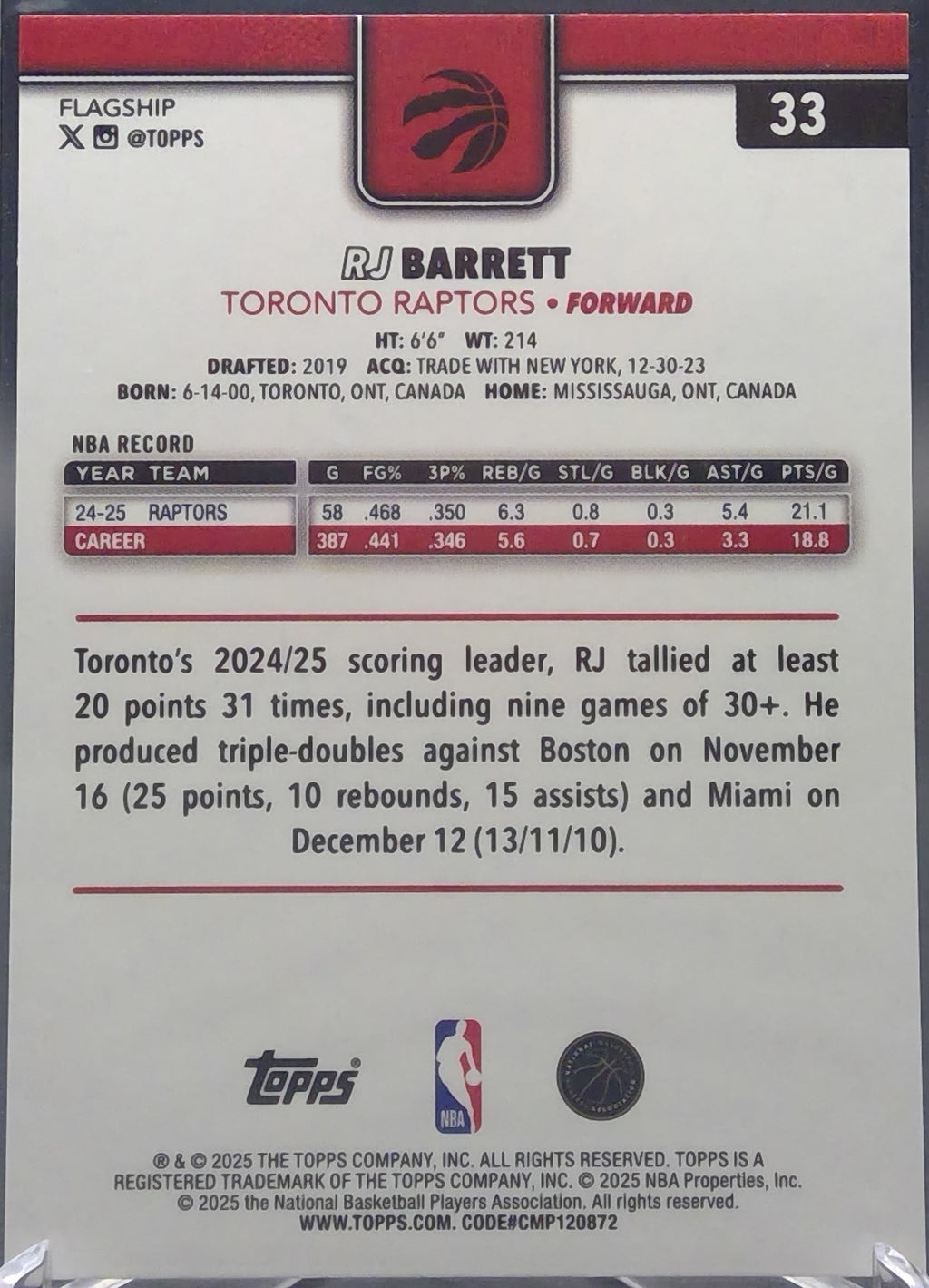 RJ Barrett #33
