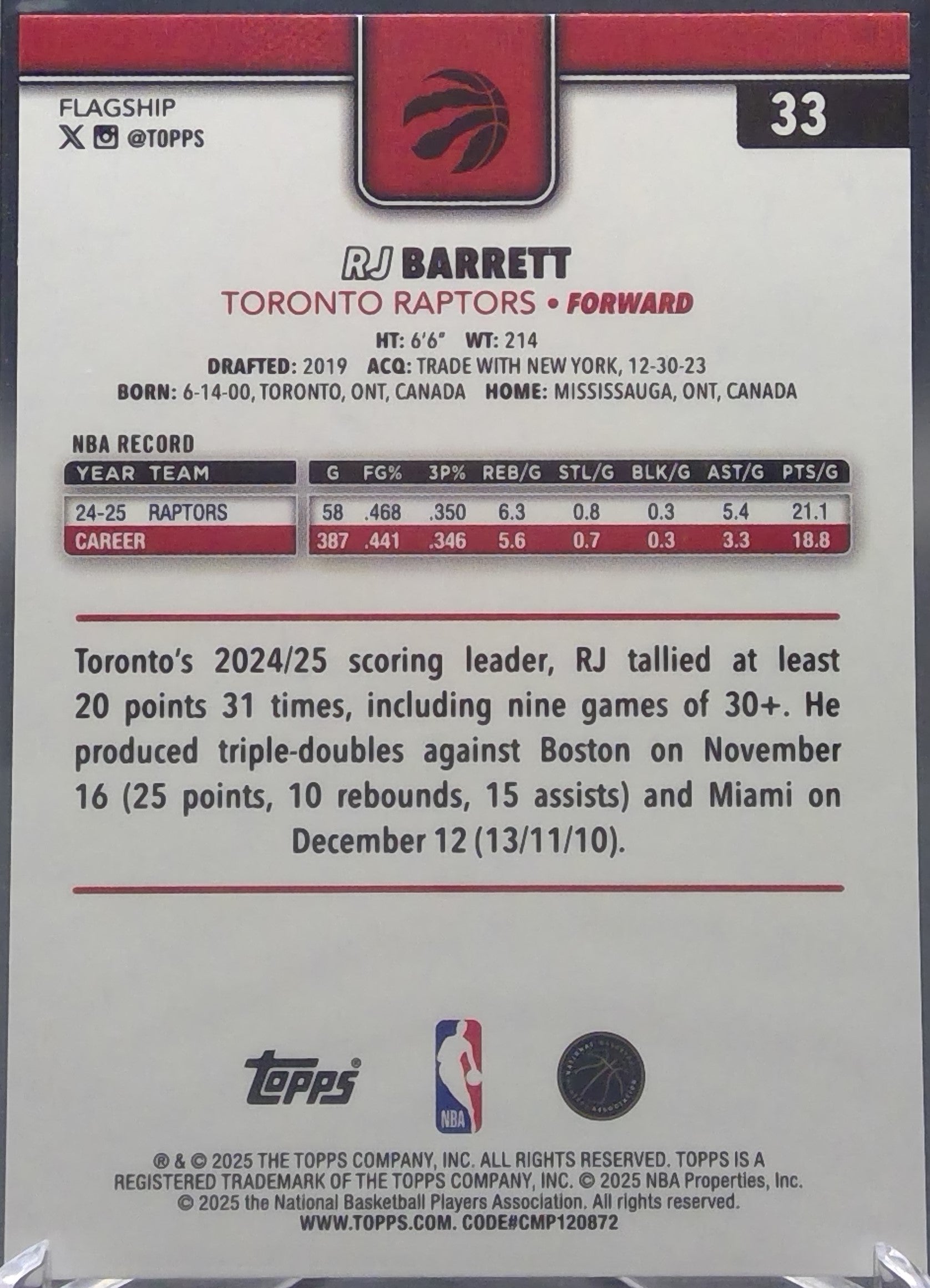 RJ Barrett #33