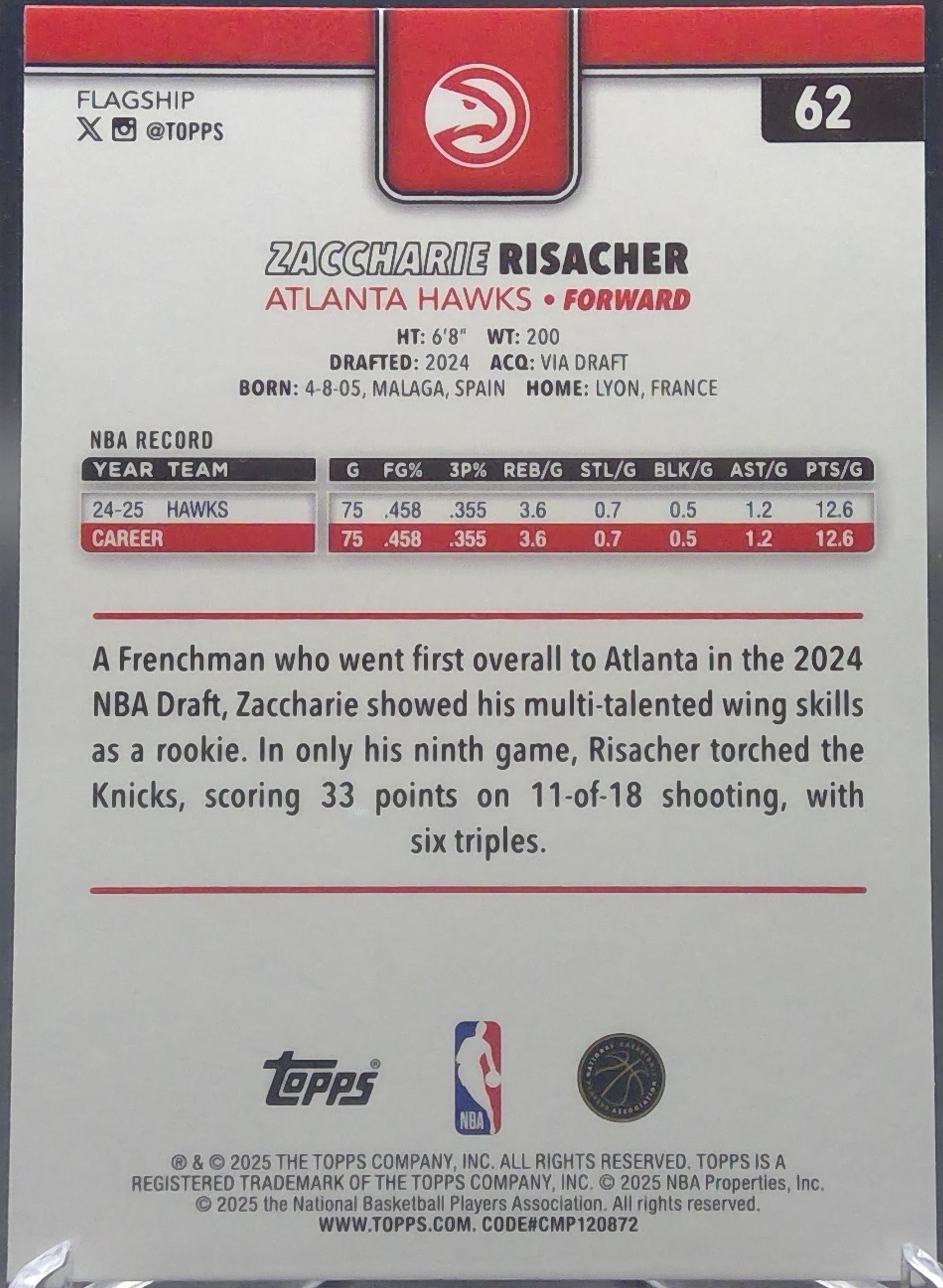 Zaccharie Risacher #62