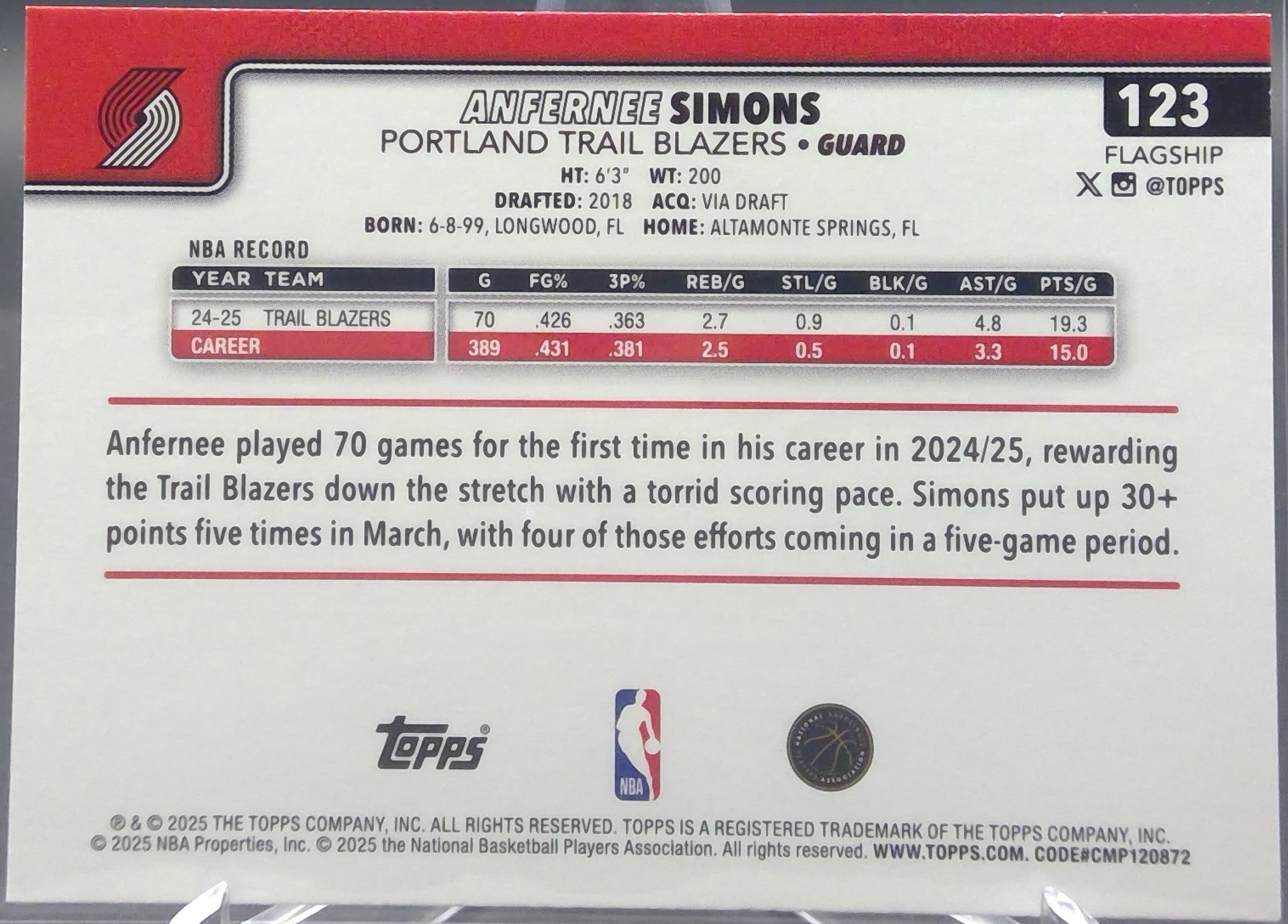 Anfernee Simons #123