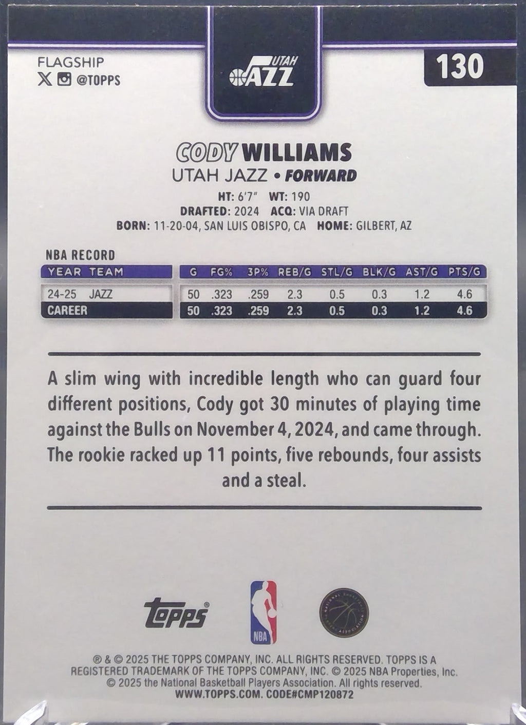Cody Williams #130