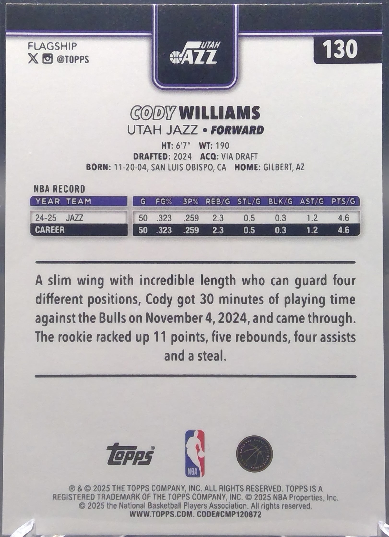 Cody Williams #130