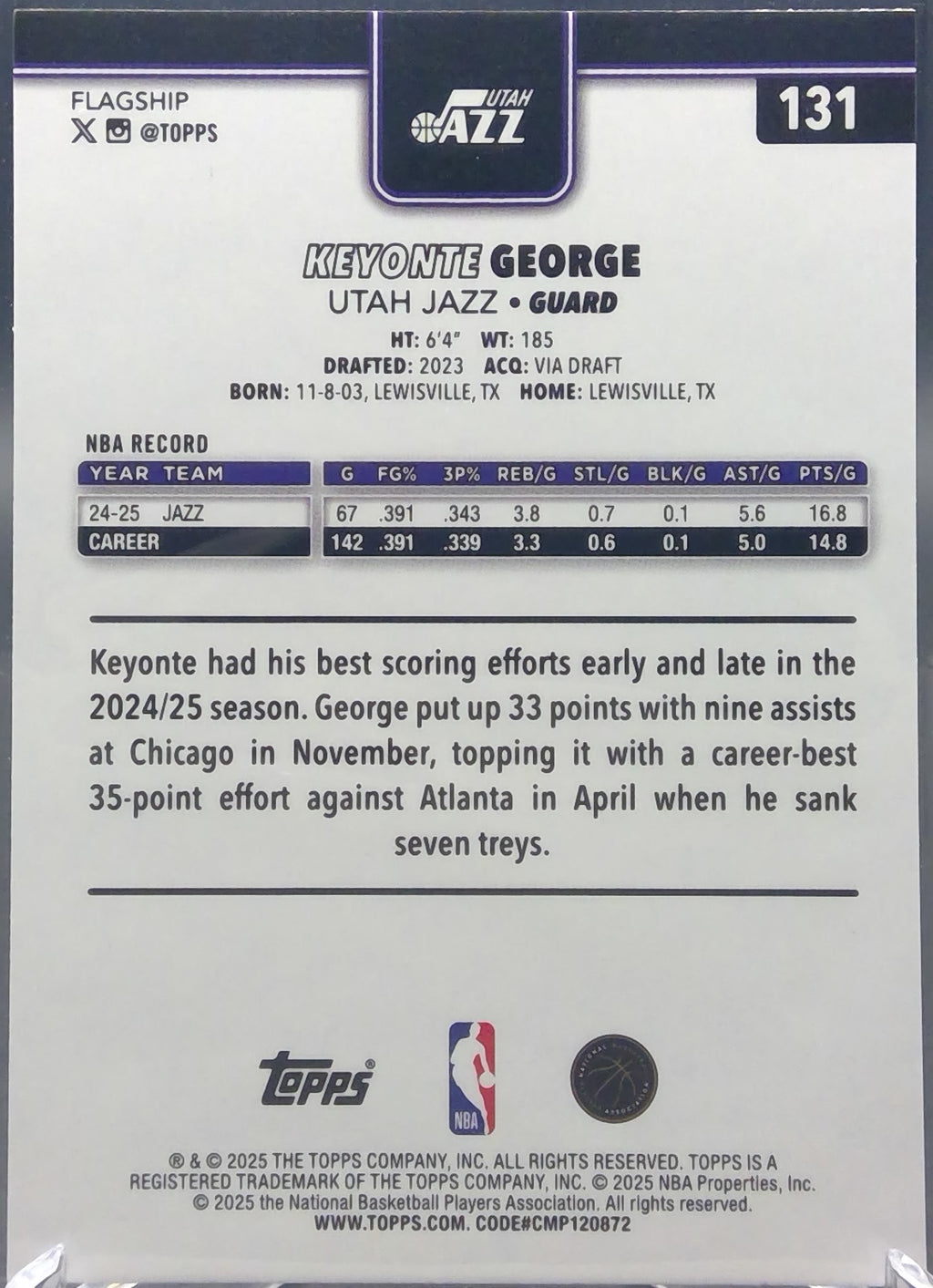 Keyonte George #131