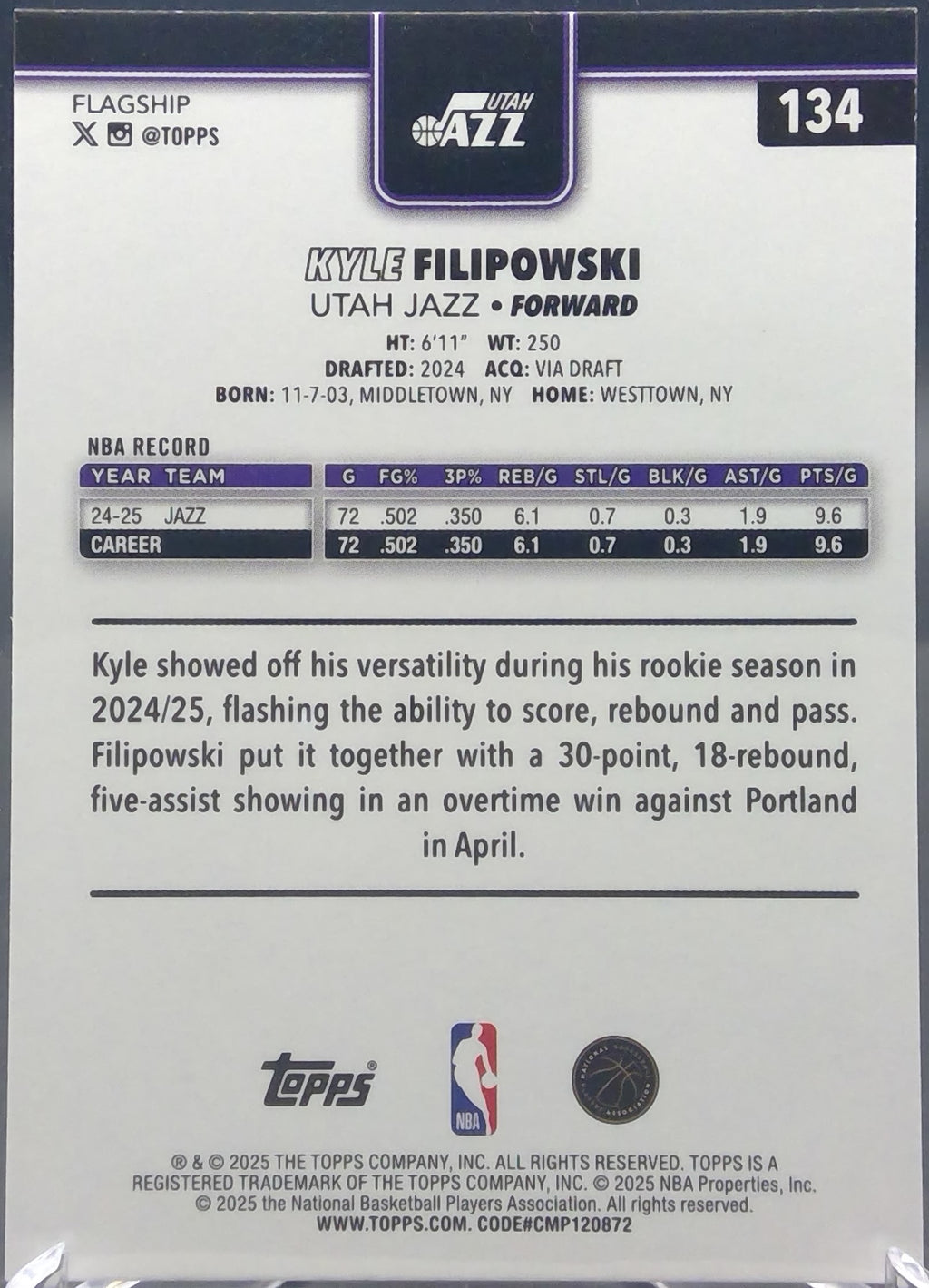 Kyle Filipowski #134