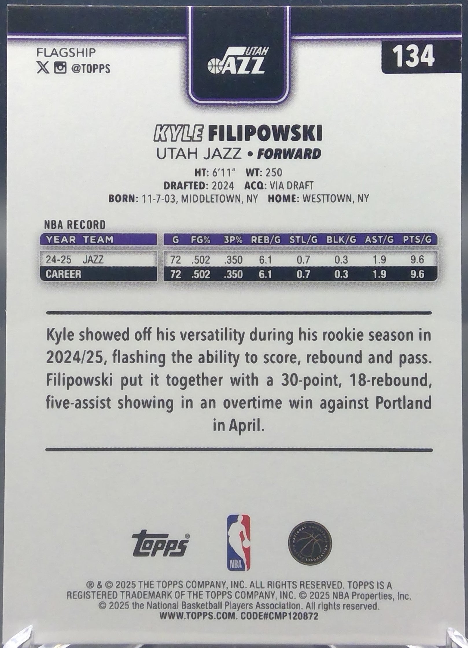 Kyle Filipowski #134