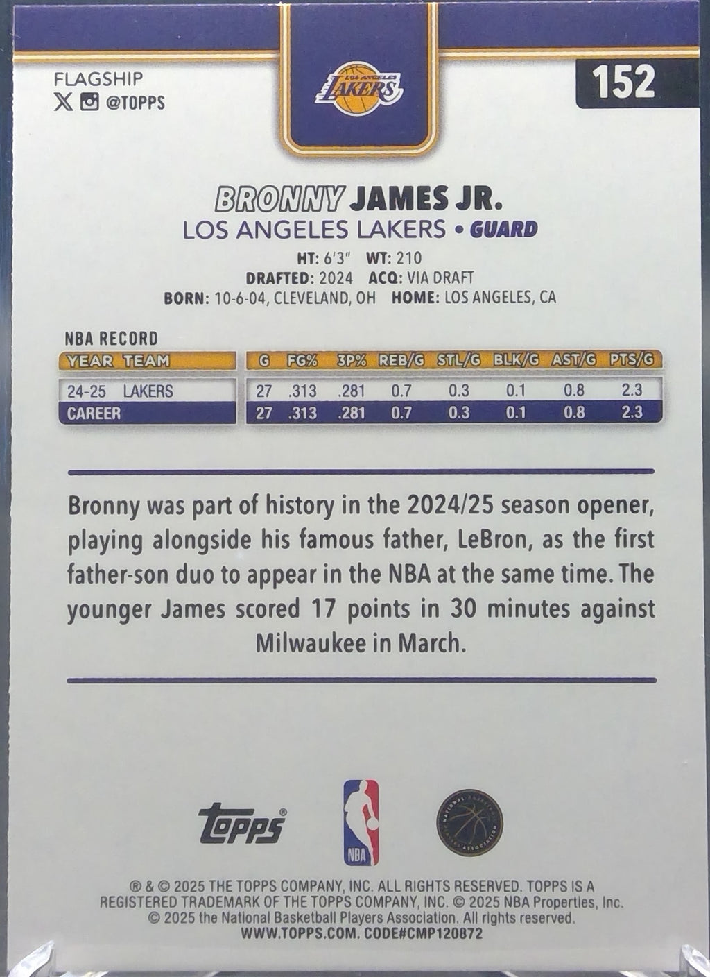 Bronny James Jr. #152