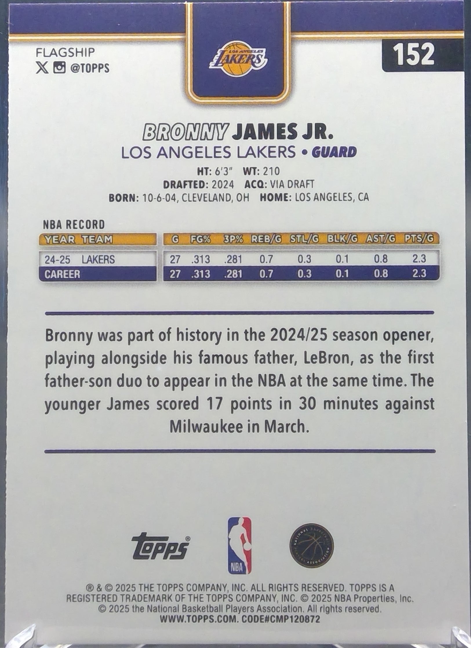 Bronny James Jr. #152