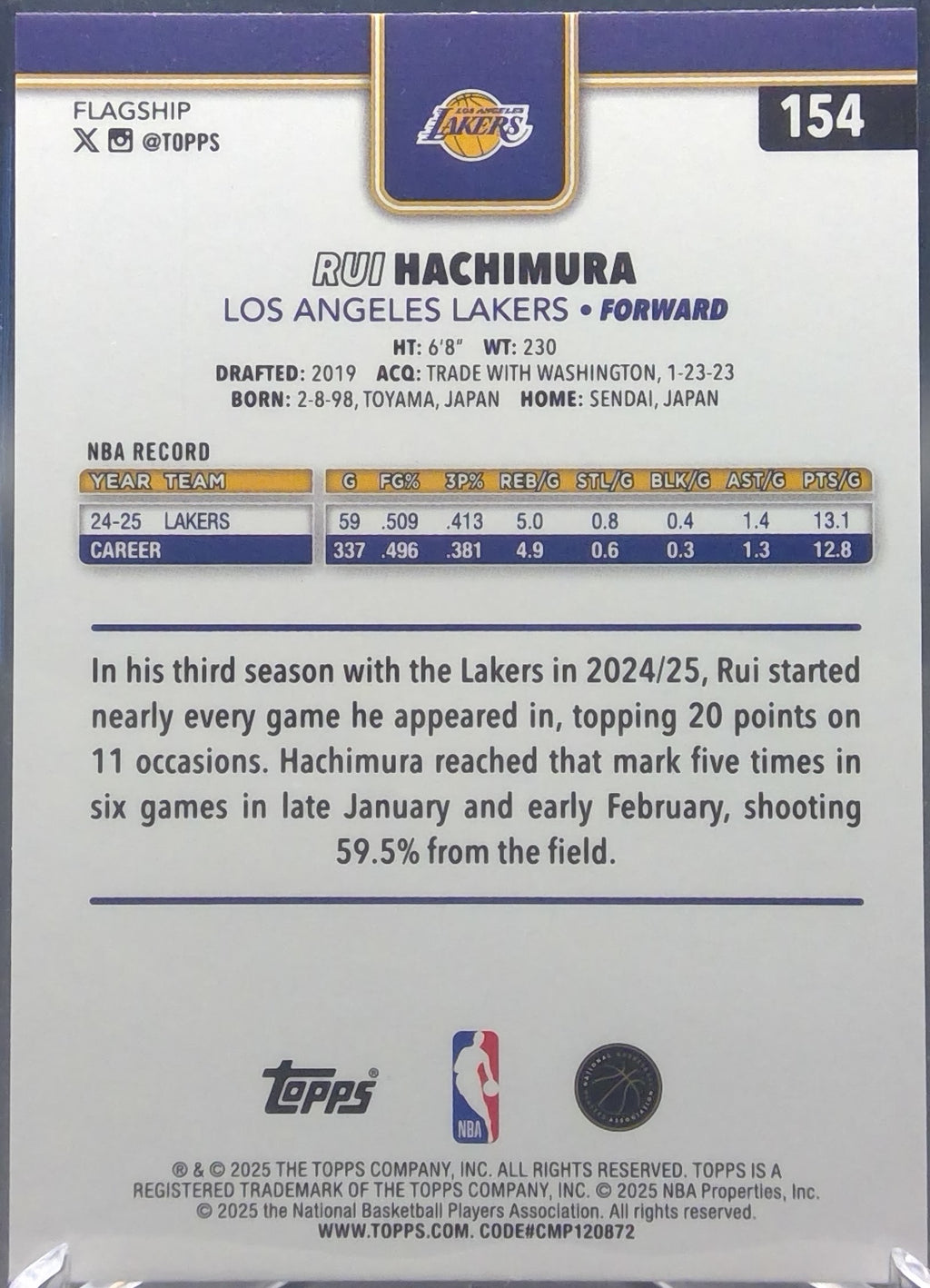 Rui Hachimura #154