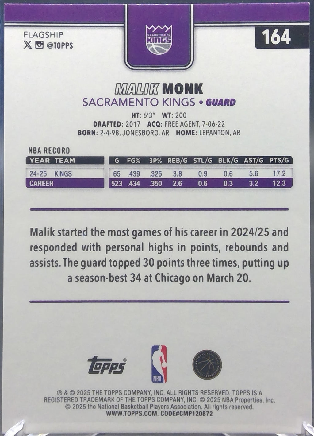 Malik Monk #164