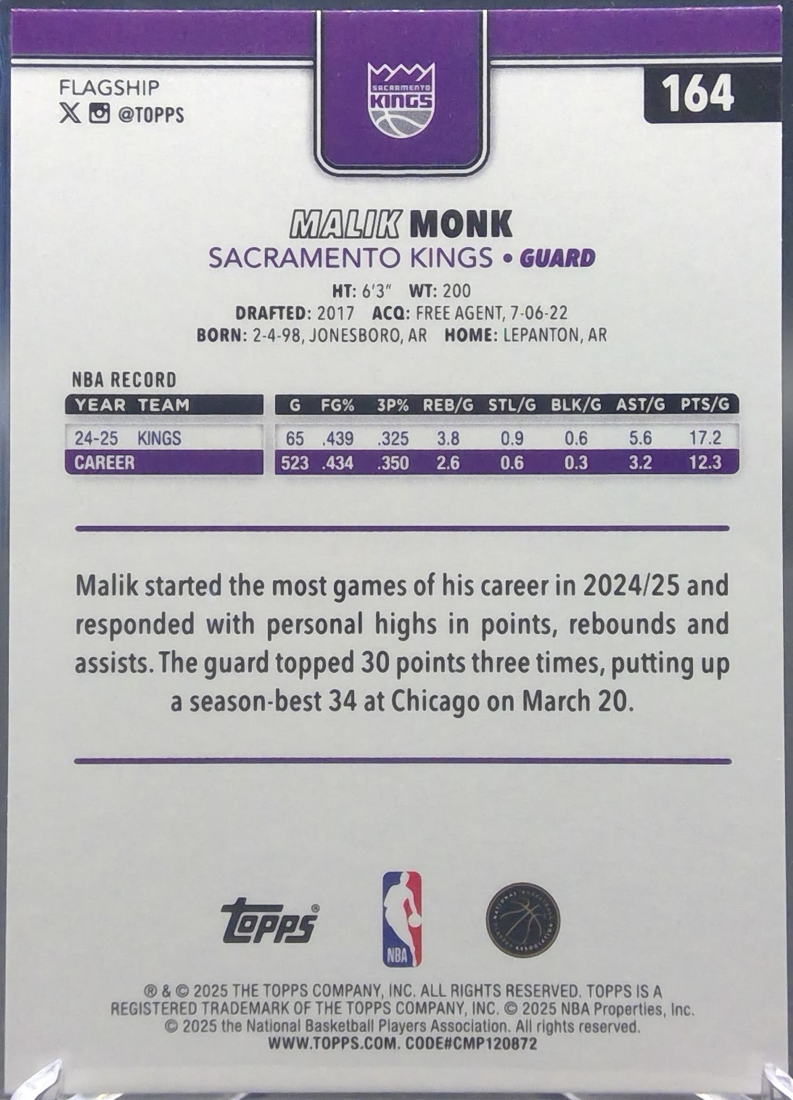 Malik Monk #164