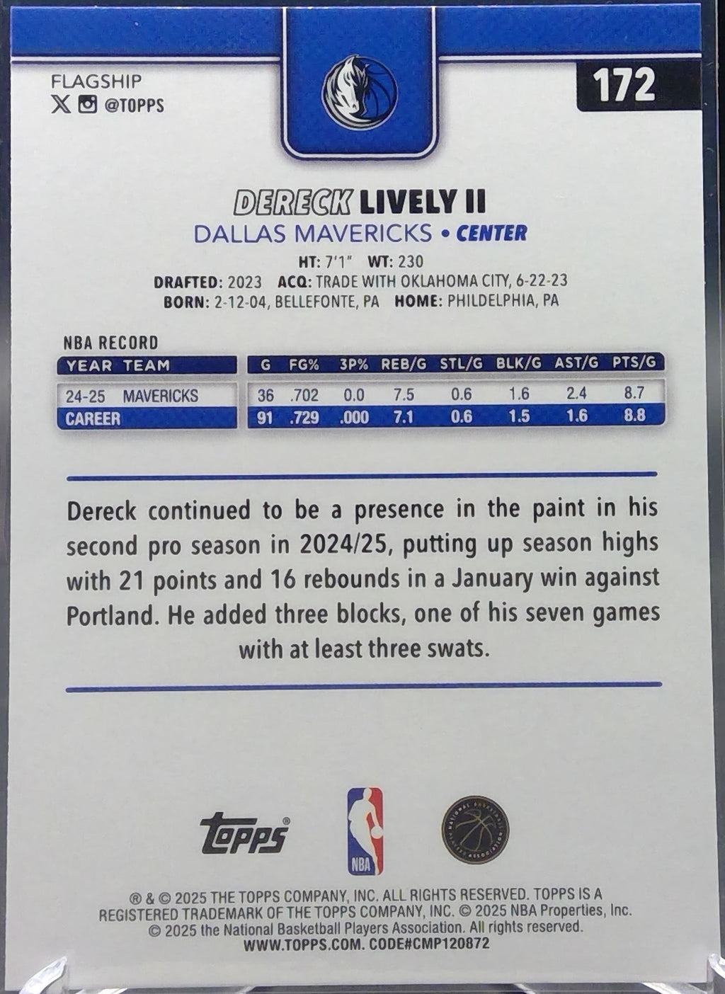 Dereck Lively II #172