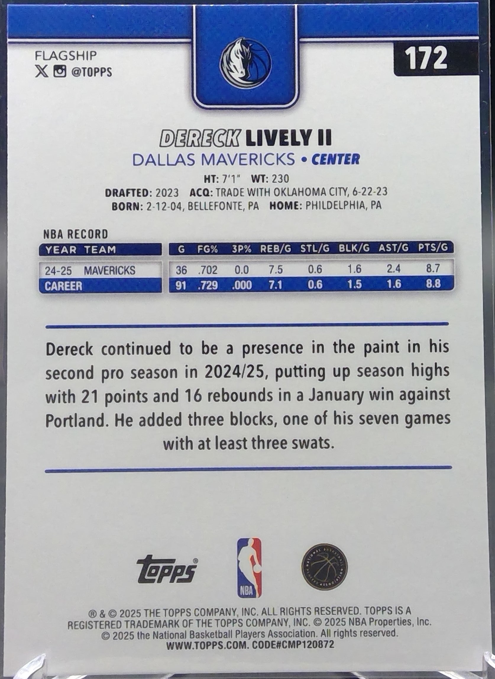 Dereck Lively II #172