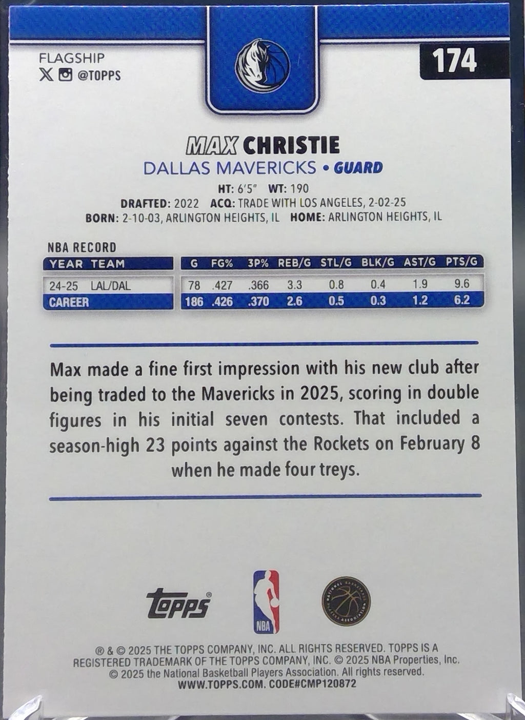Max Christie #174