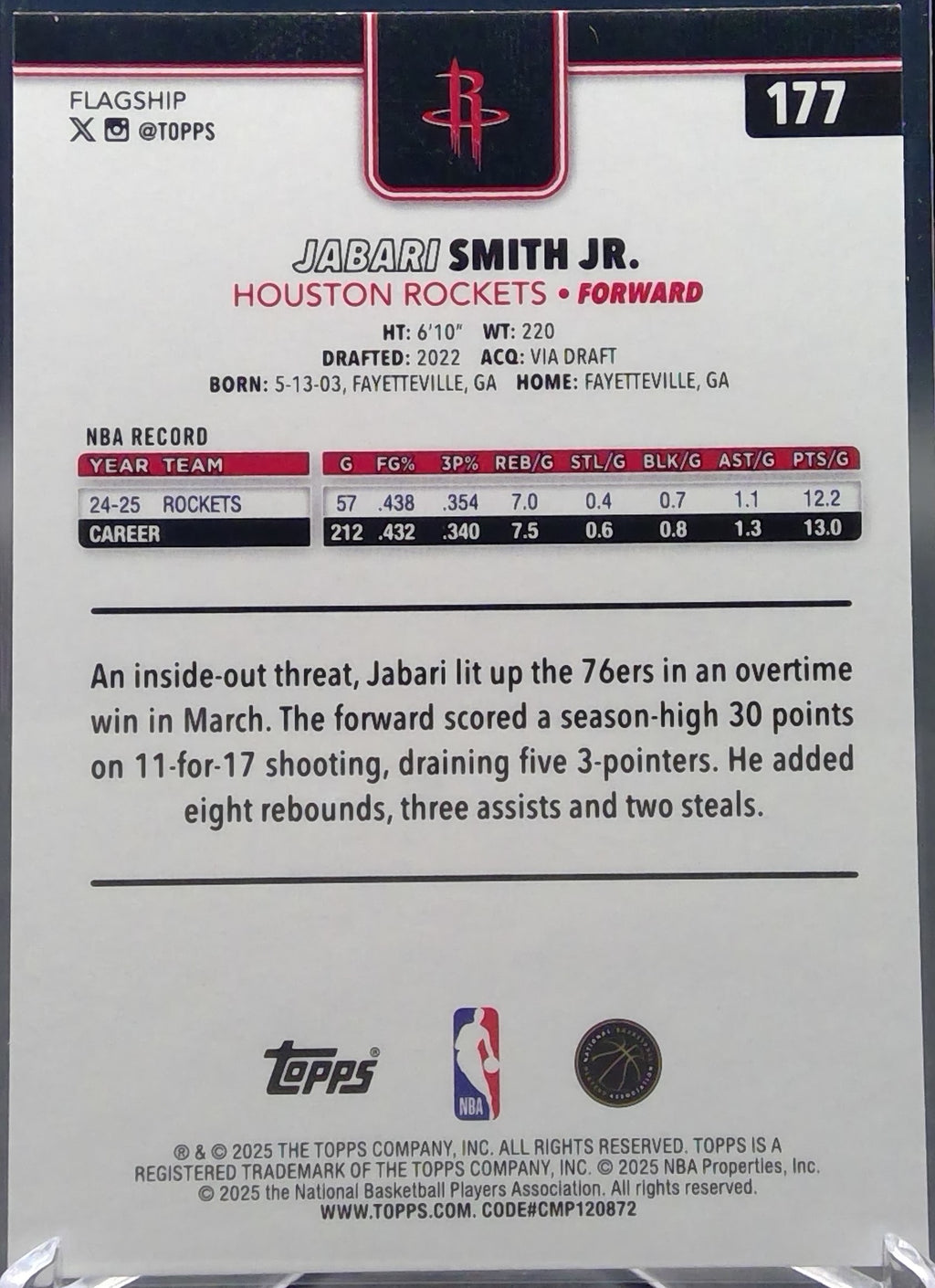 Jabari Smith Jr. #177
