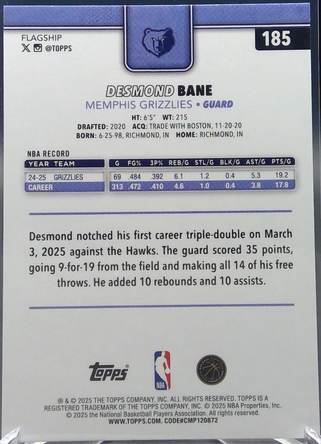 Desmond Bane #185