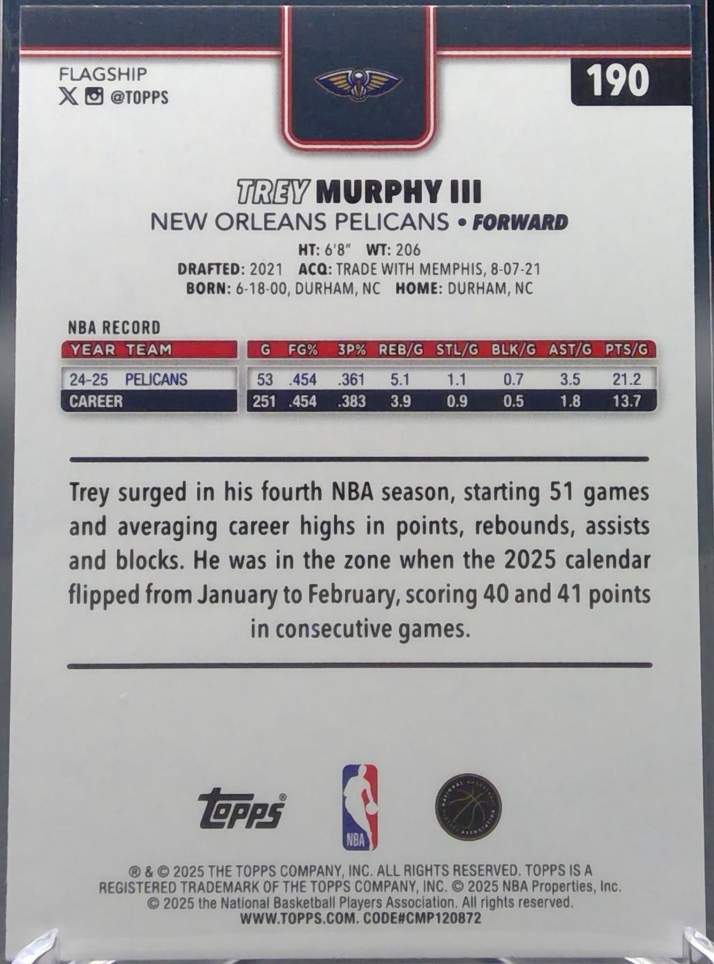 Trey Murphy III #190