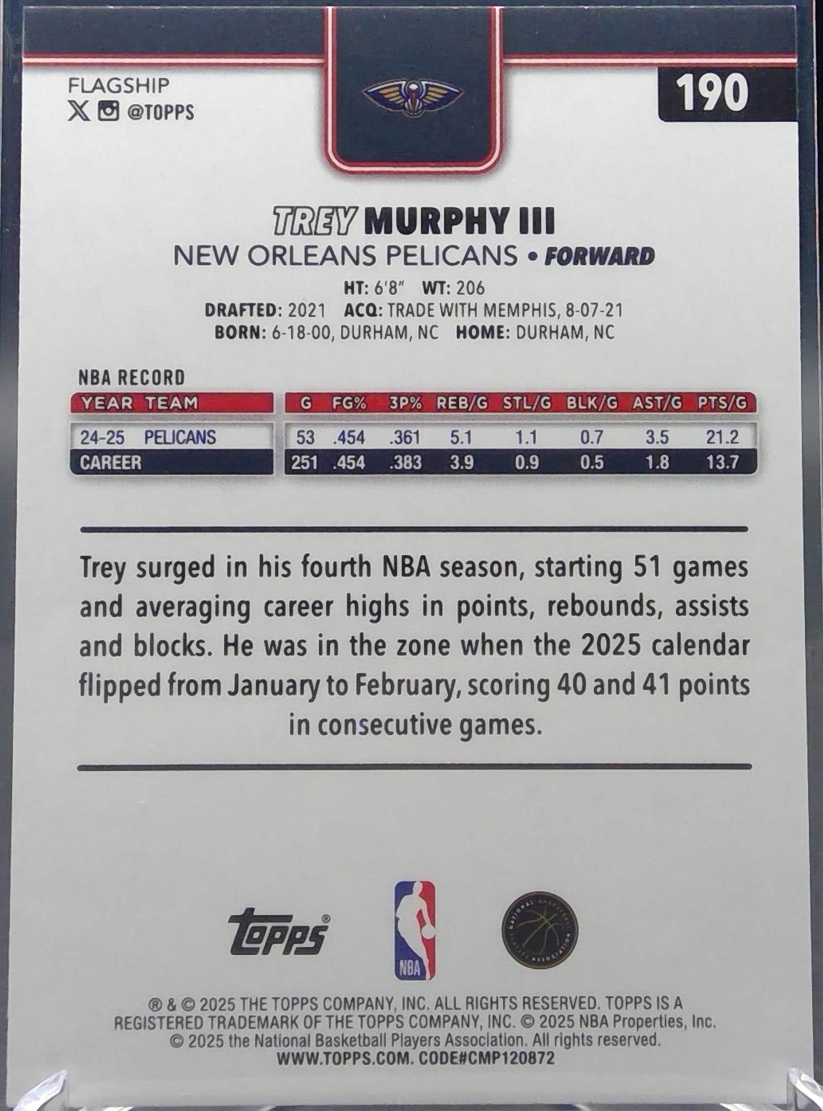 Trey Murphy III #190