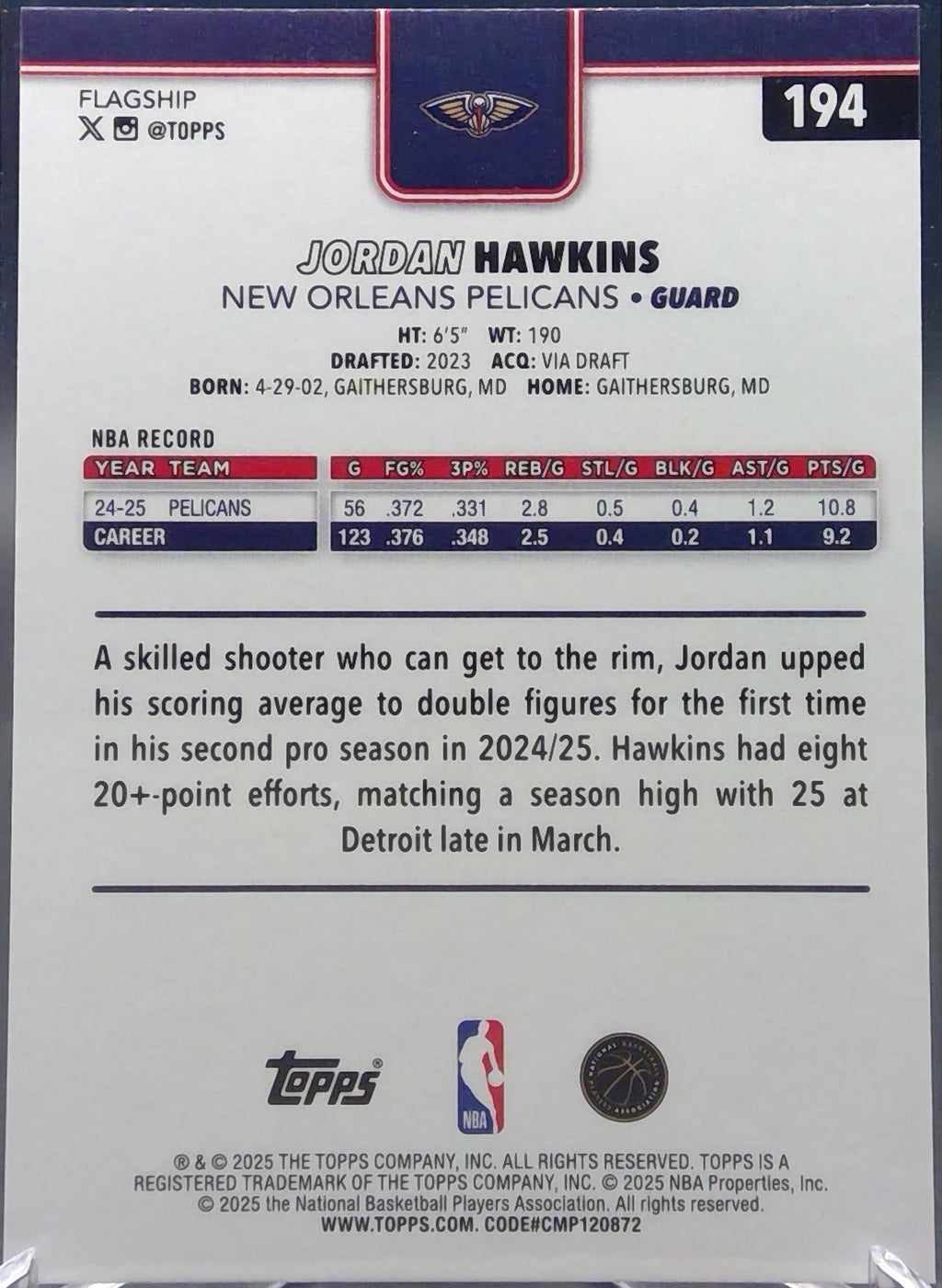 Jordan Hawkins #194