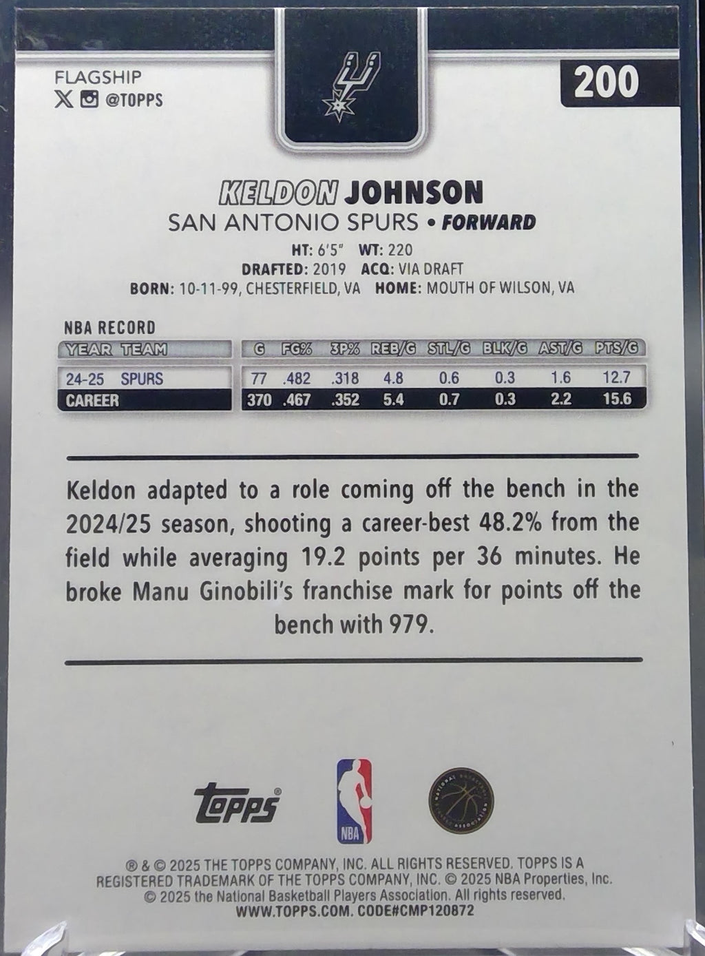 Keldon Johnson #200