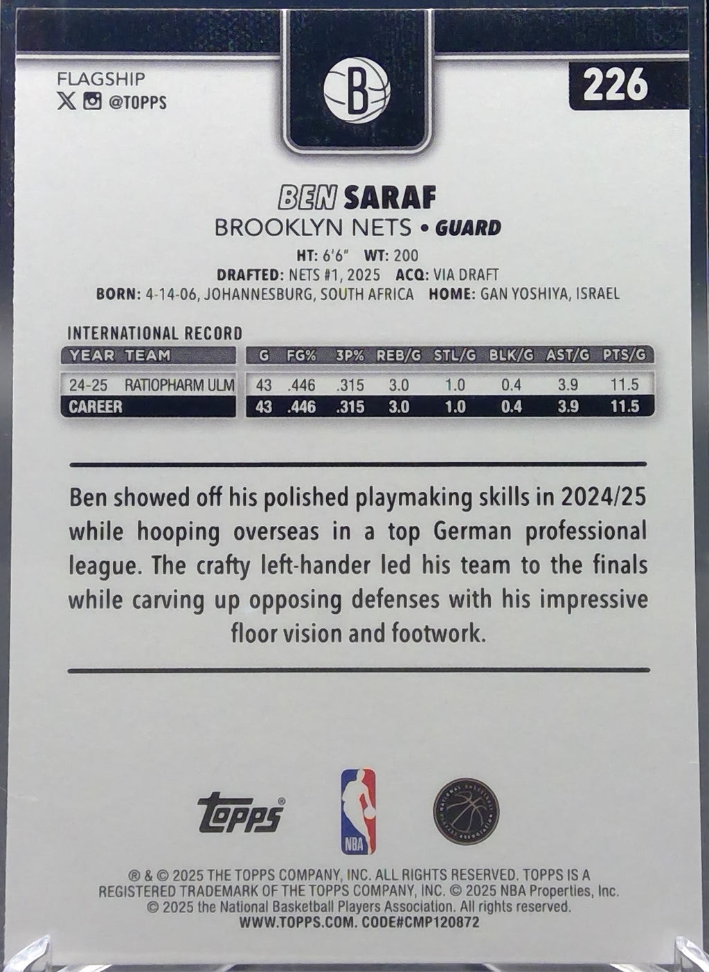 Ben Saraf #226