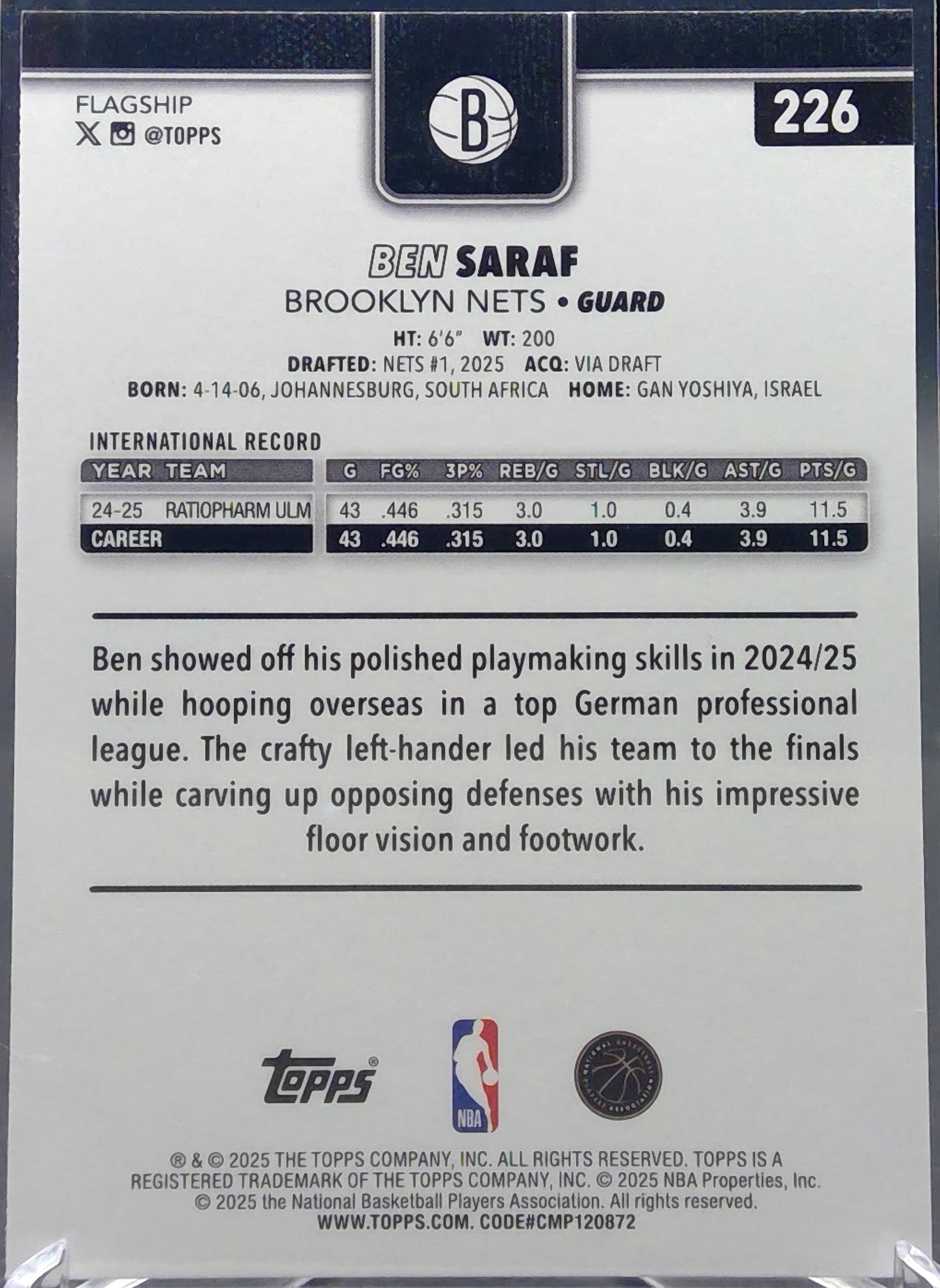 Ben Saraf #226