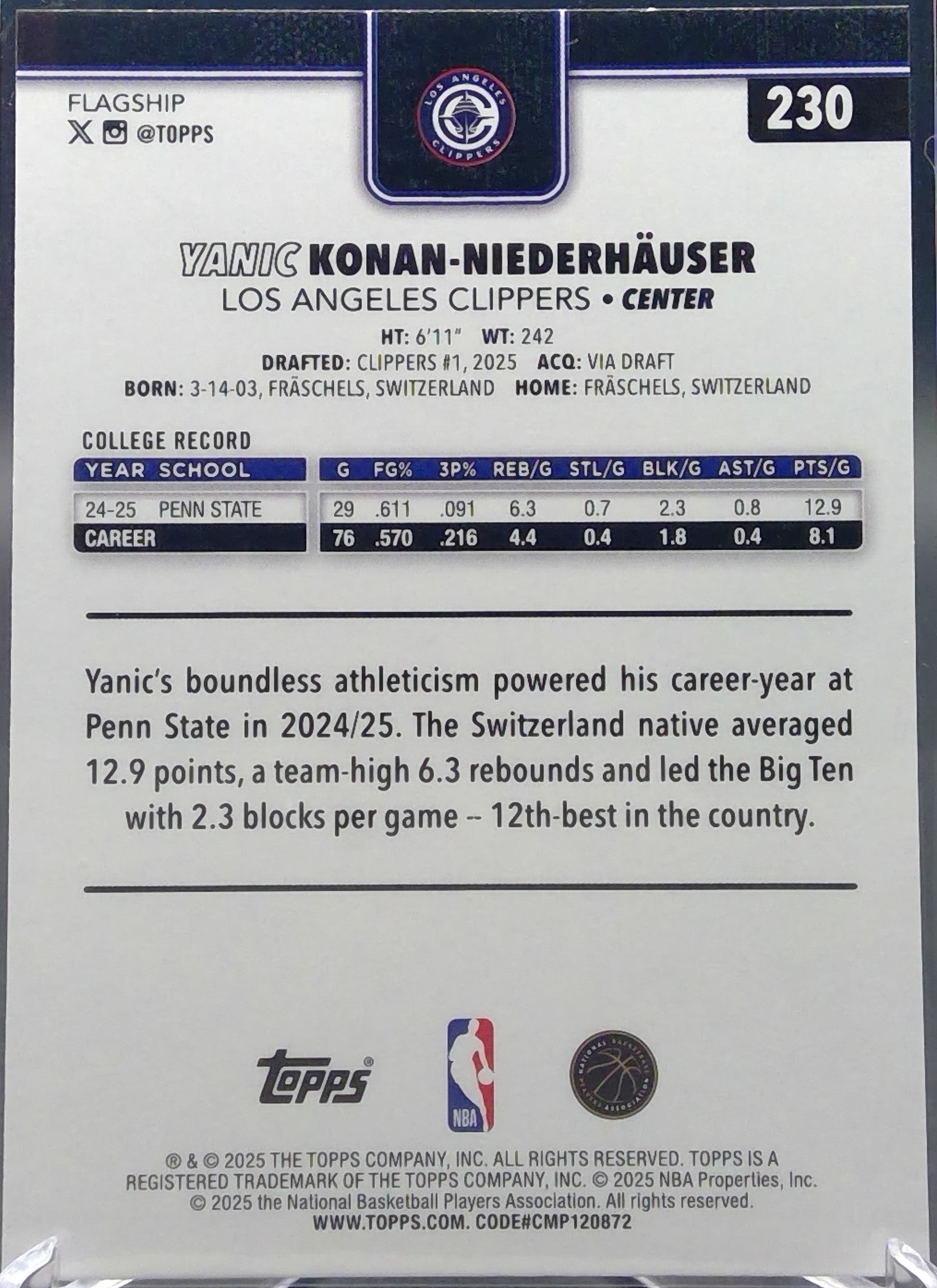 Yanic Konan-Niederhauser #230