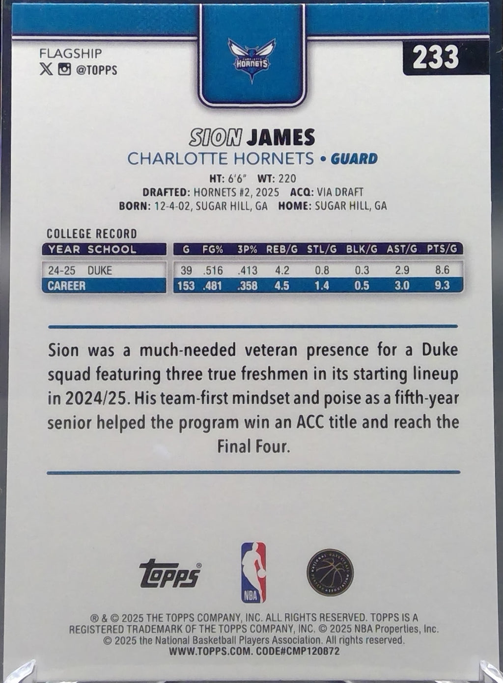 Sion James #233