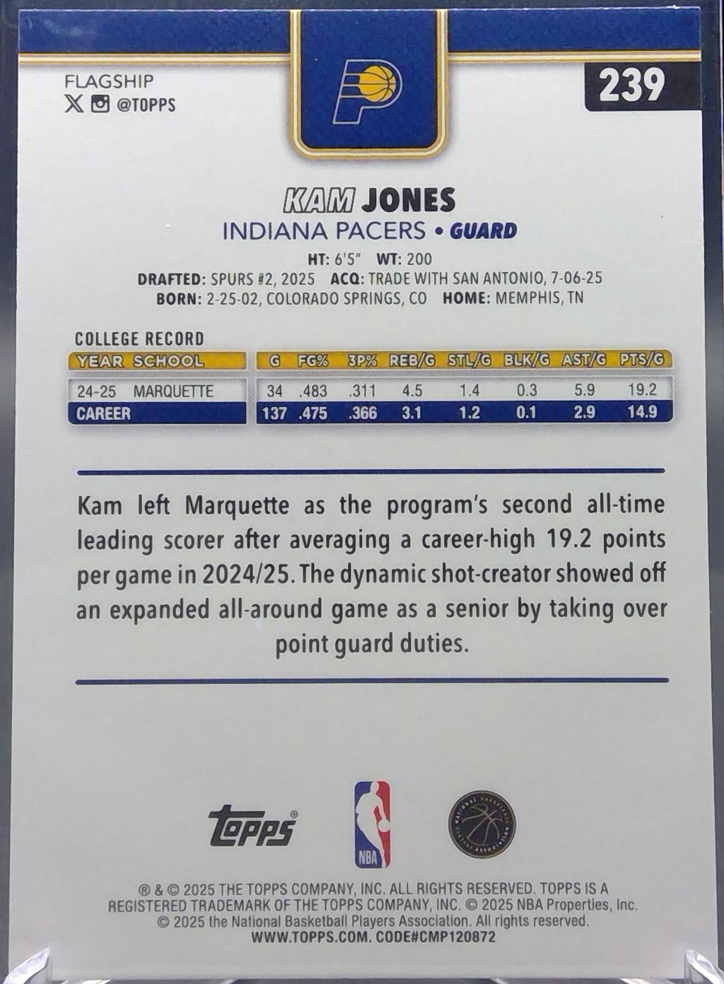 Kam Jones #239