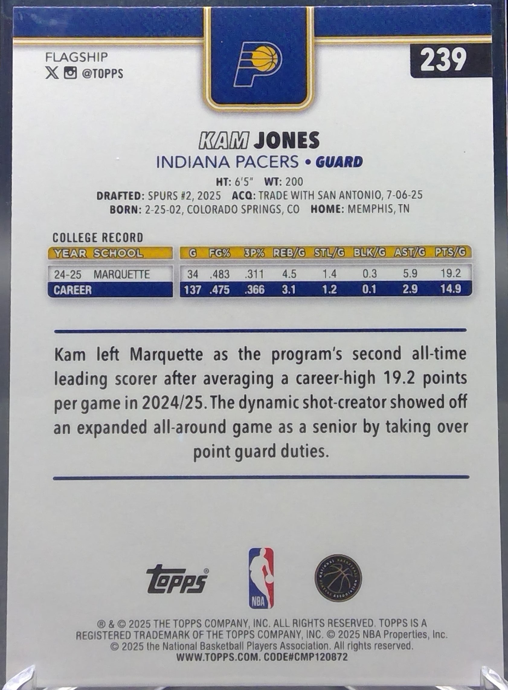 Kam Jones #239