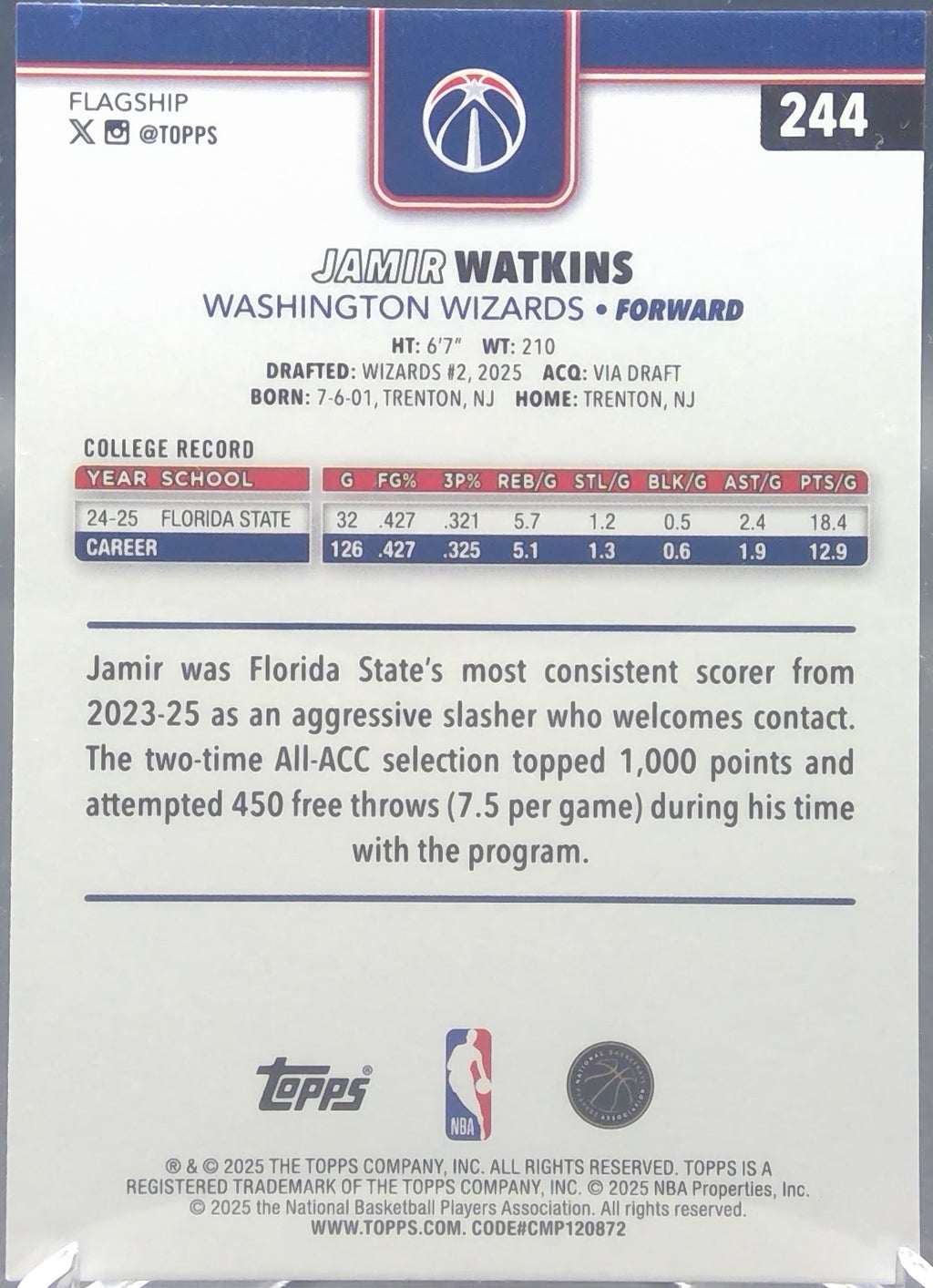 Jamir Watkins #244