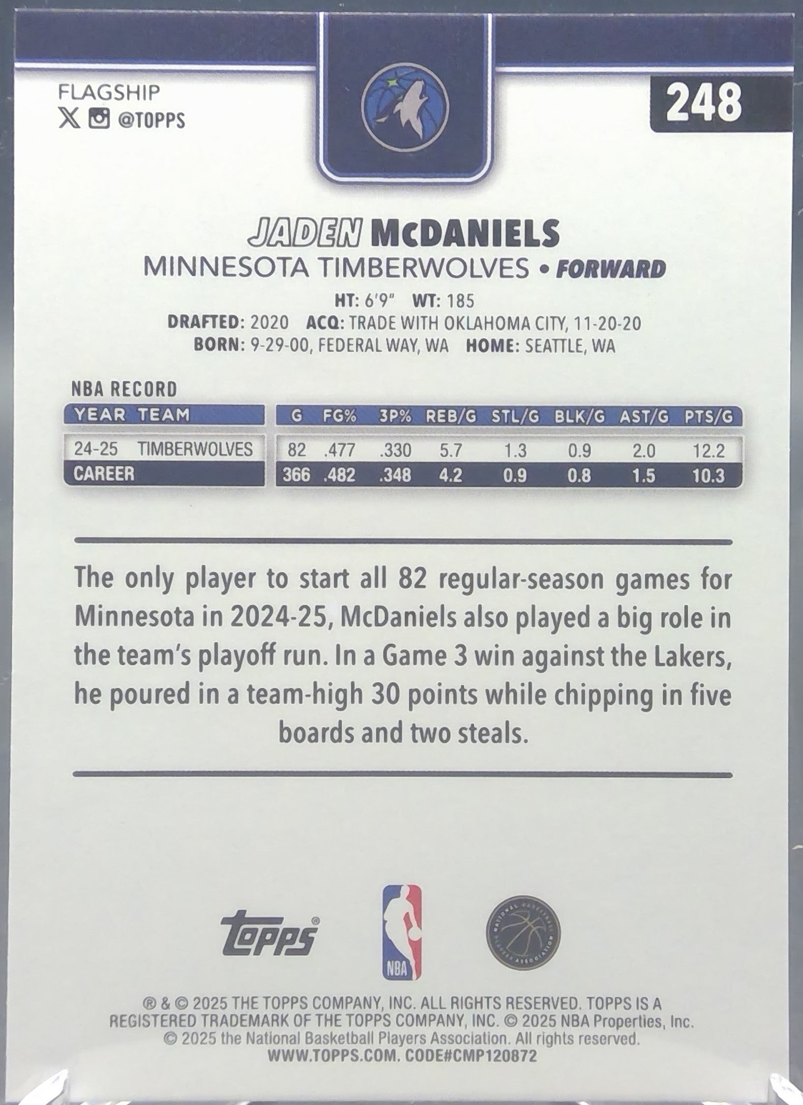 Jaden McDaniels #248