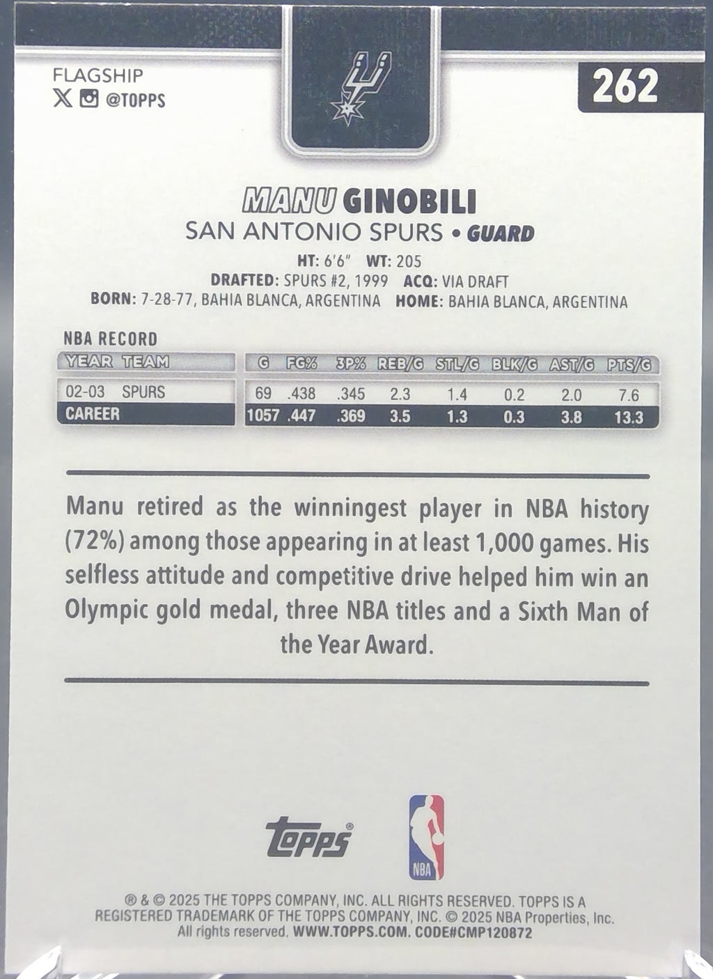 Manu Ginobili #262