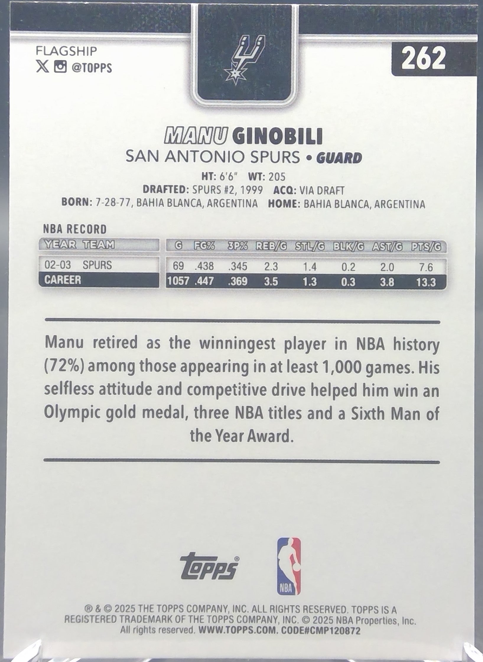 Manu Ginobili #262