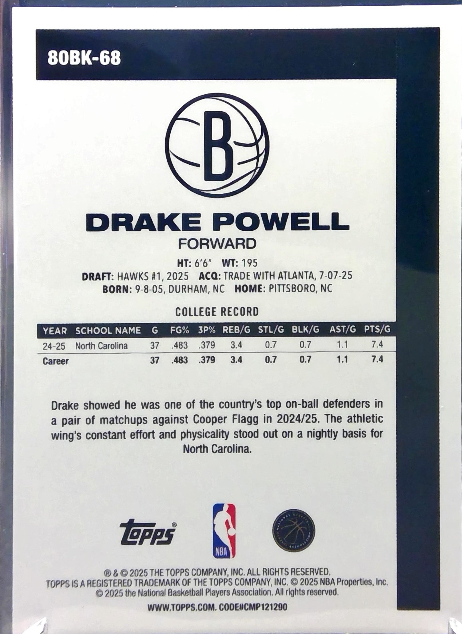 Drake Powell #80BK-68