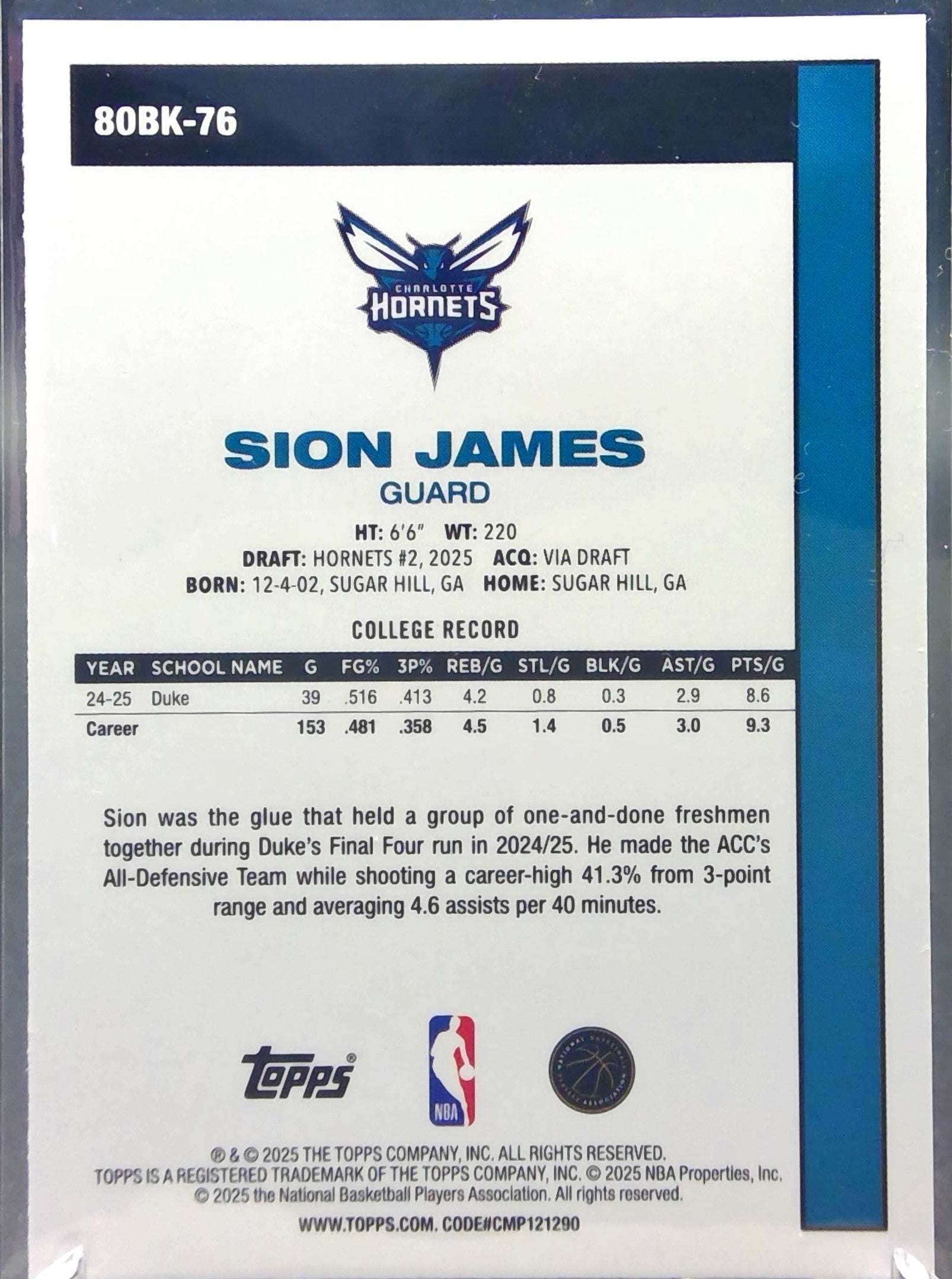 Sion James #80BK-76