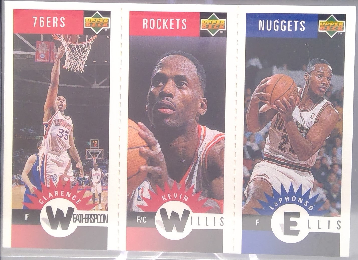 Clarence Weatherspoon #M153, Kevin Willis #M121, LaPhonso Ellis #M110