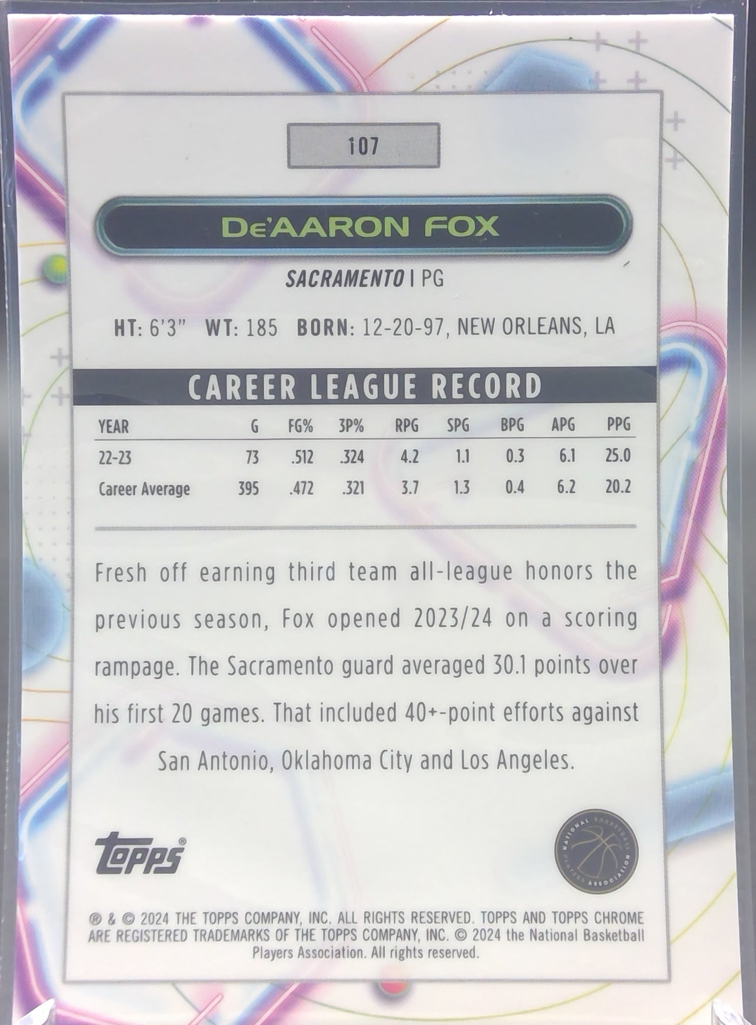 De'Aaron Fox #107