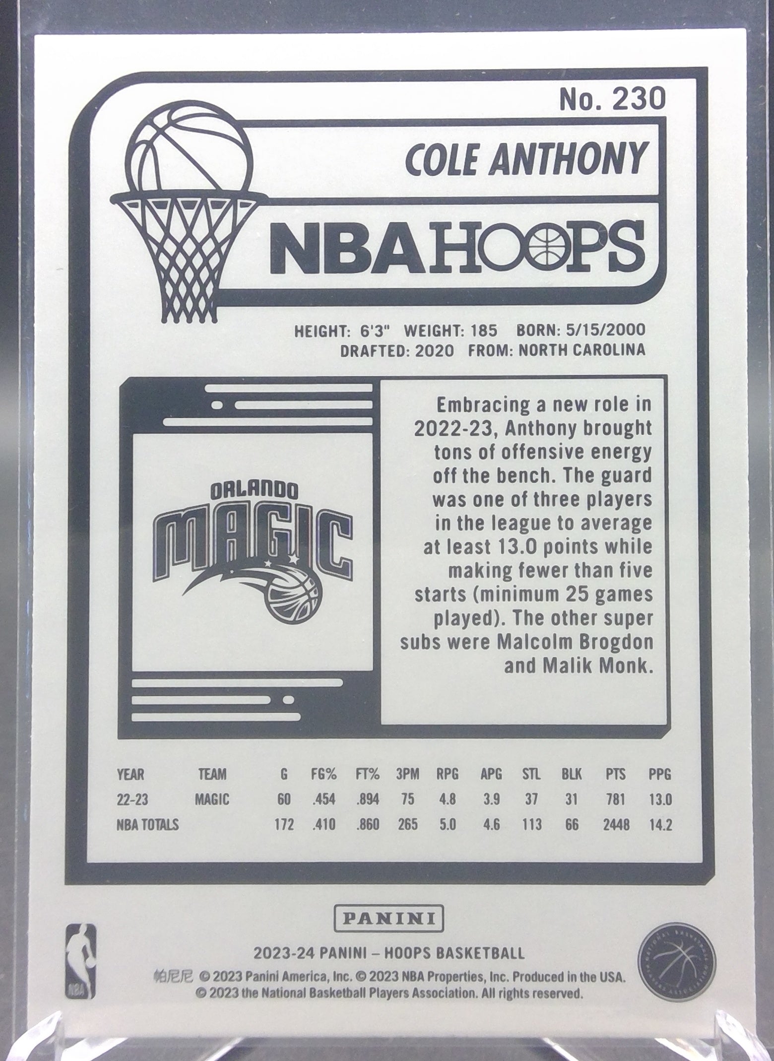 Cole Anthony #230