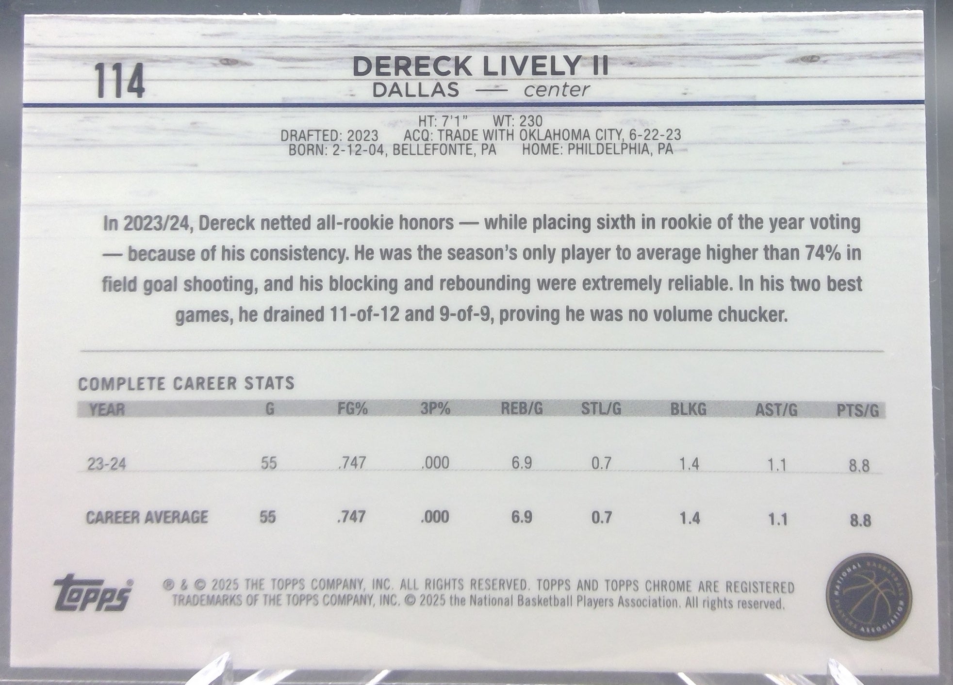 Dereck Lively II #114