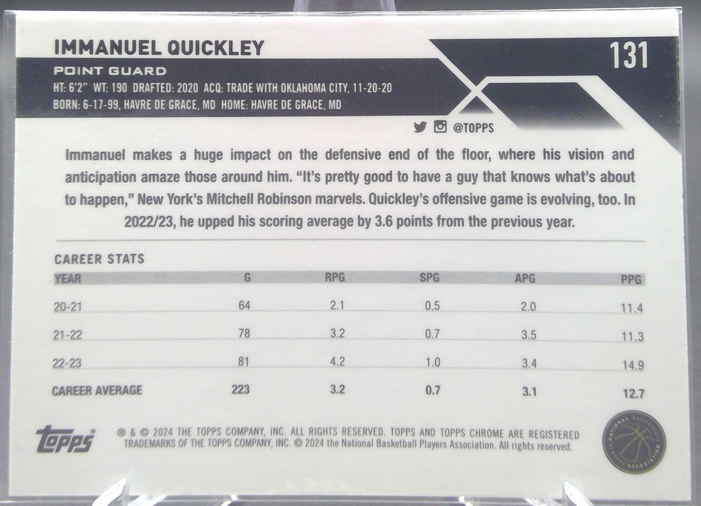 Immanuel Quickley #131